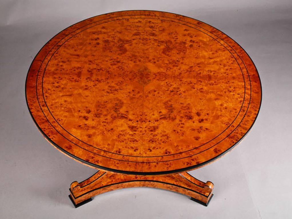 Veneer 20th Century Biedermeier Style Round Drop-Leaf Table