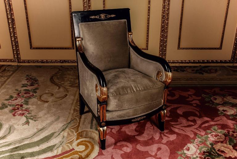 20th Century French Empire Salon Garniture Living Room Set For Sale at