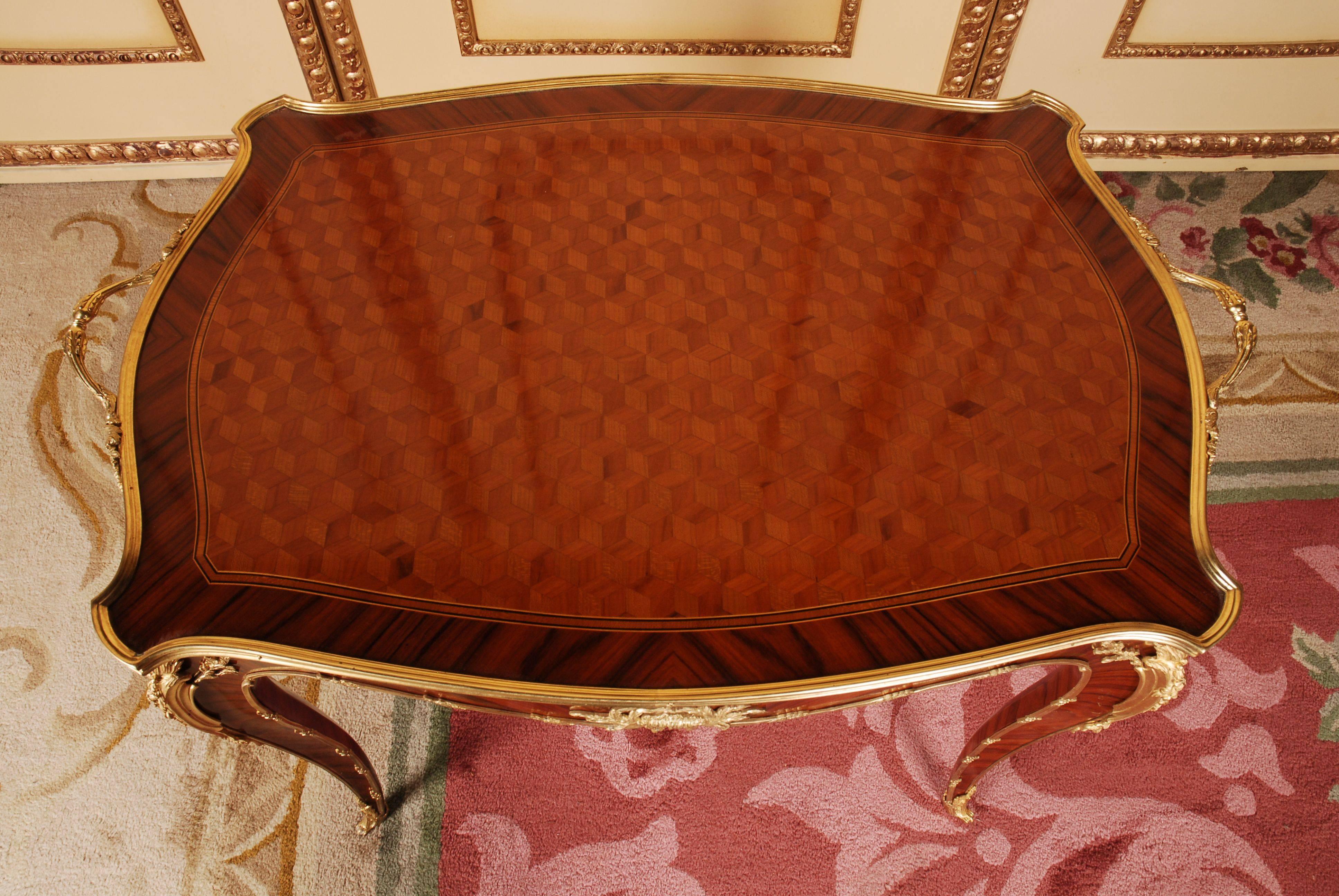 Brass 20th Century Louis XV Style Serving Table from a Design by Francois Linke For Sale