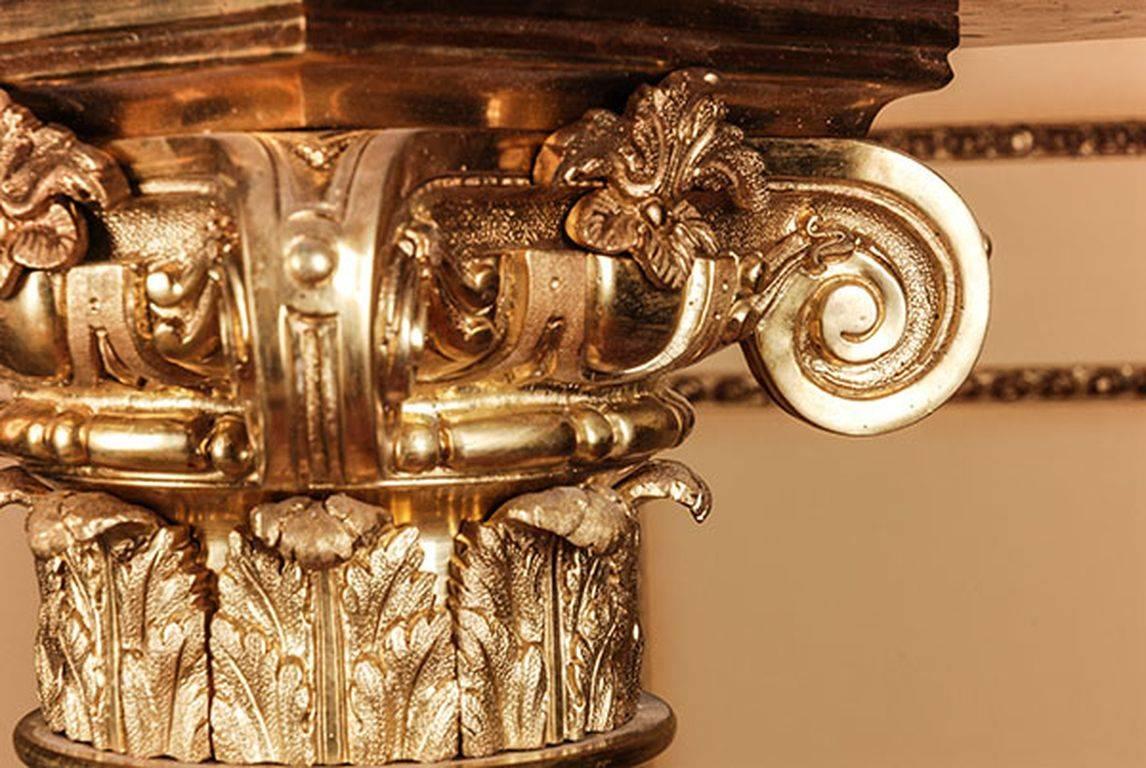 Engraved 20th Century Classicist Style Marble Ornamental Pillar/Column