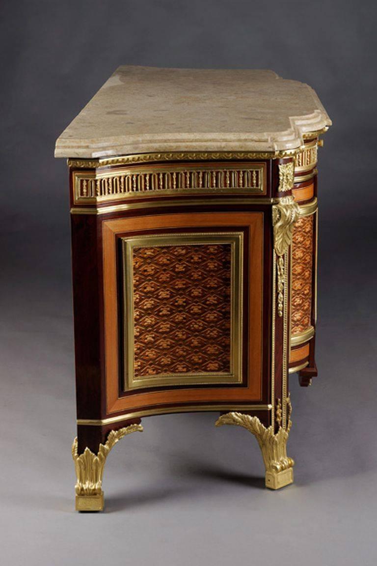 Gilt 20th Century Louis XVI Style Commode/Chest of Drawers After Jean Henri Riesener