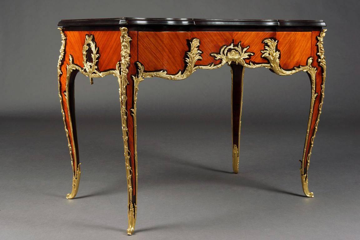 20th Century Louis XV Style French Bureau Plat or Desk After Francois Linke For Sale 3