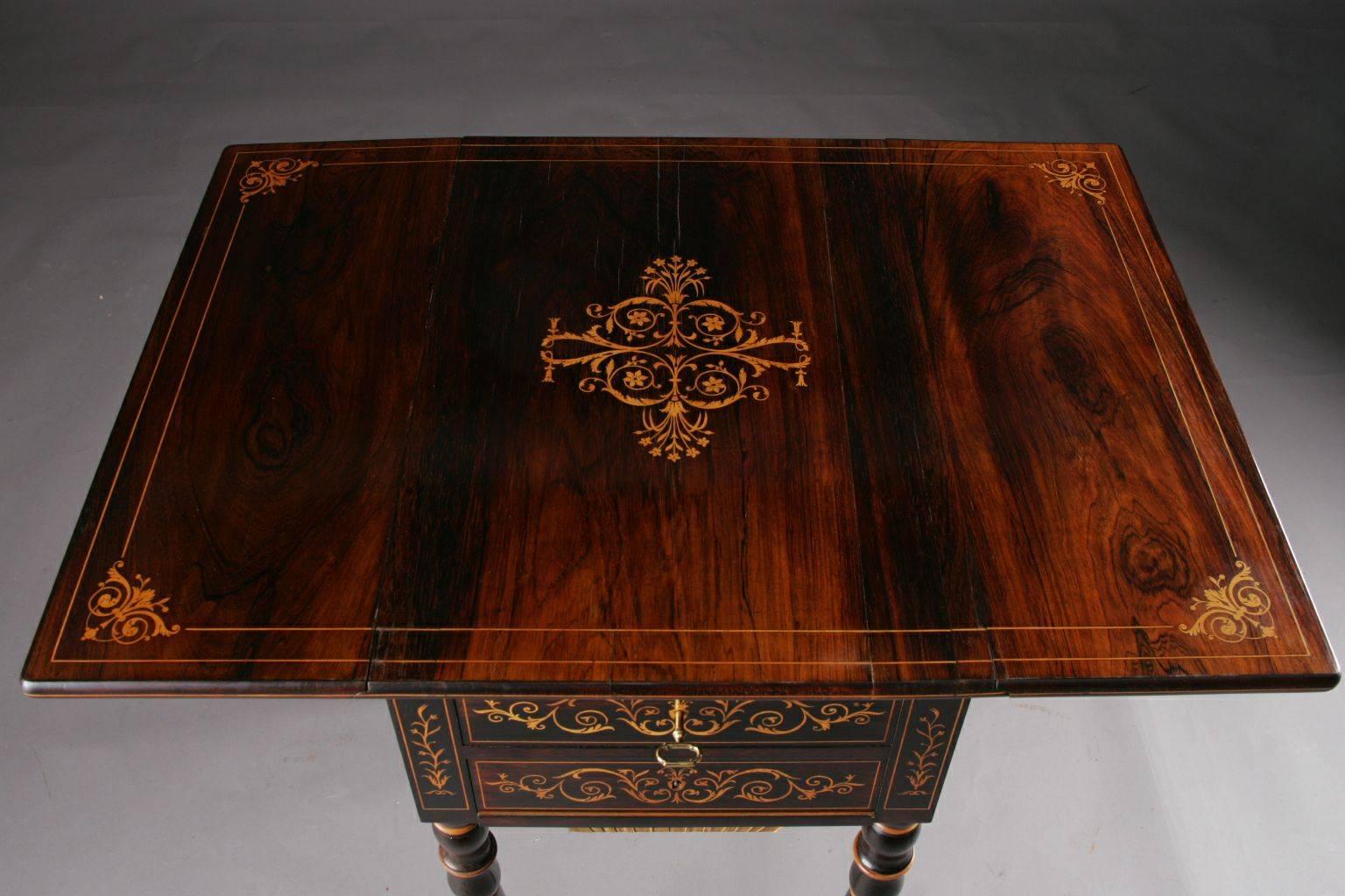 Wood 19th Century Empire English Sewing Table