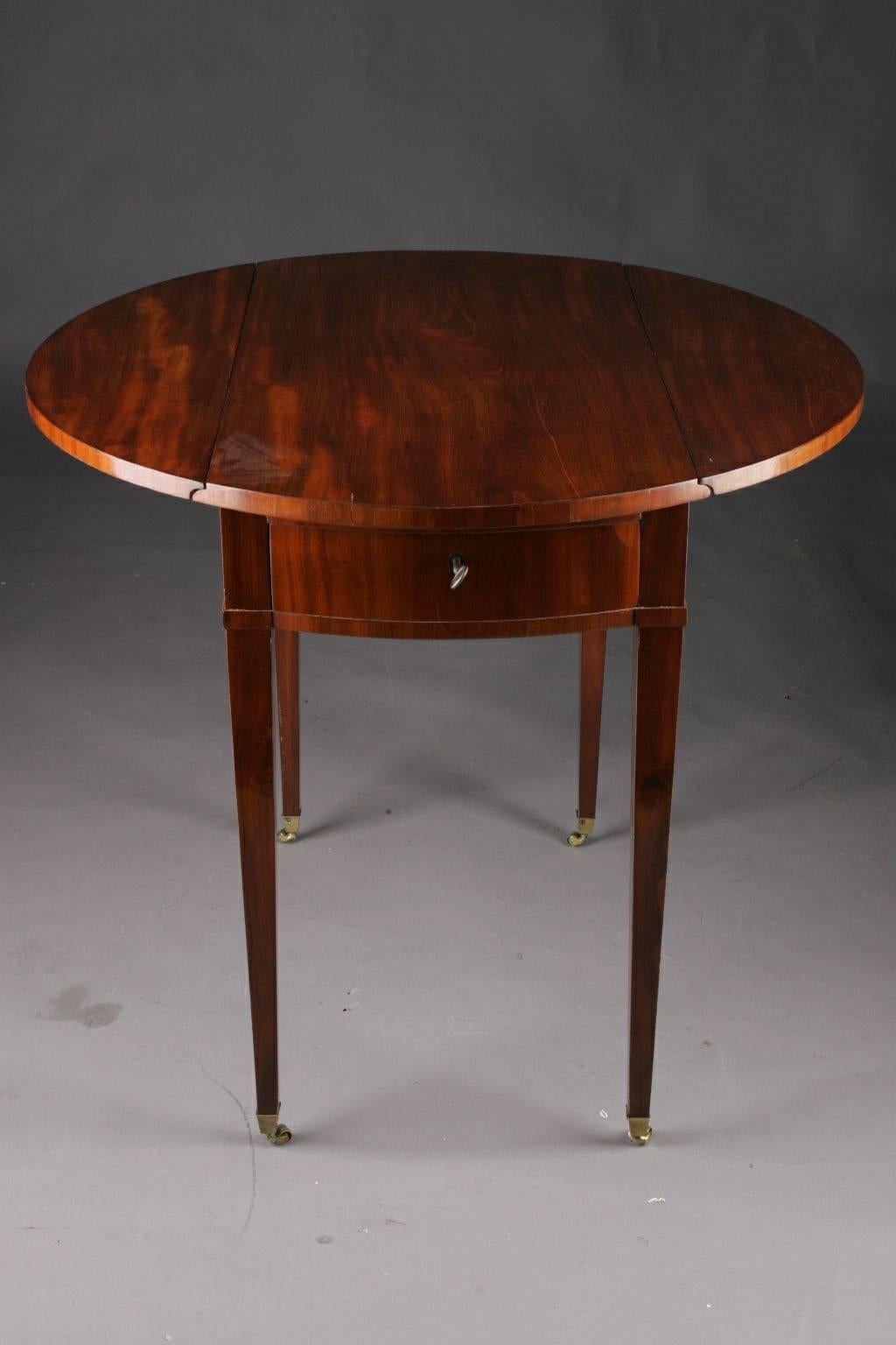 Wood 19th Century Biedermeier Folding Table or Pembroke Table For Sale