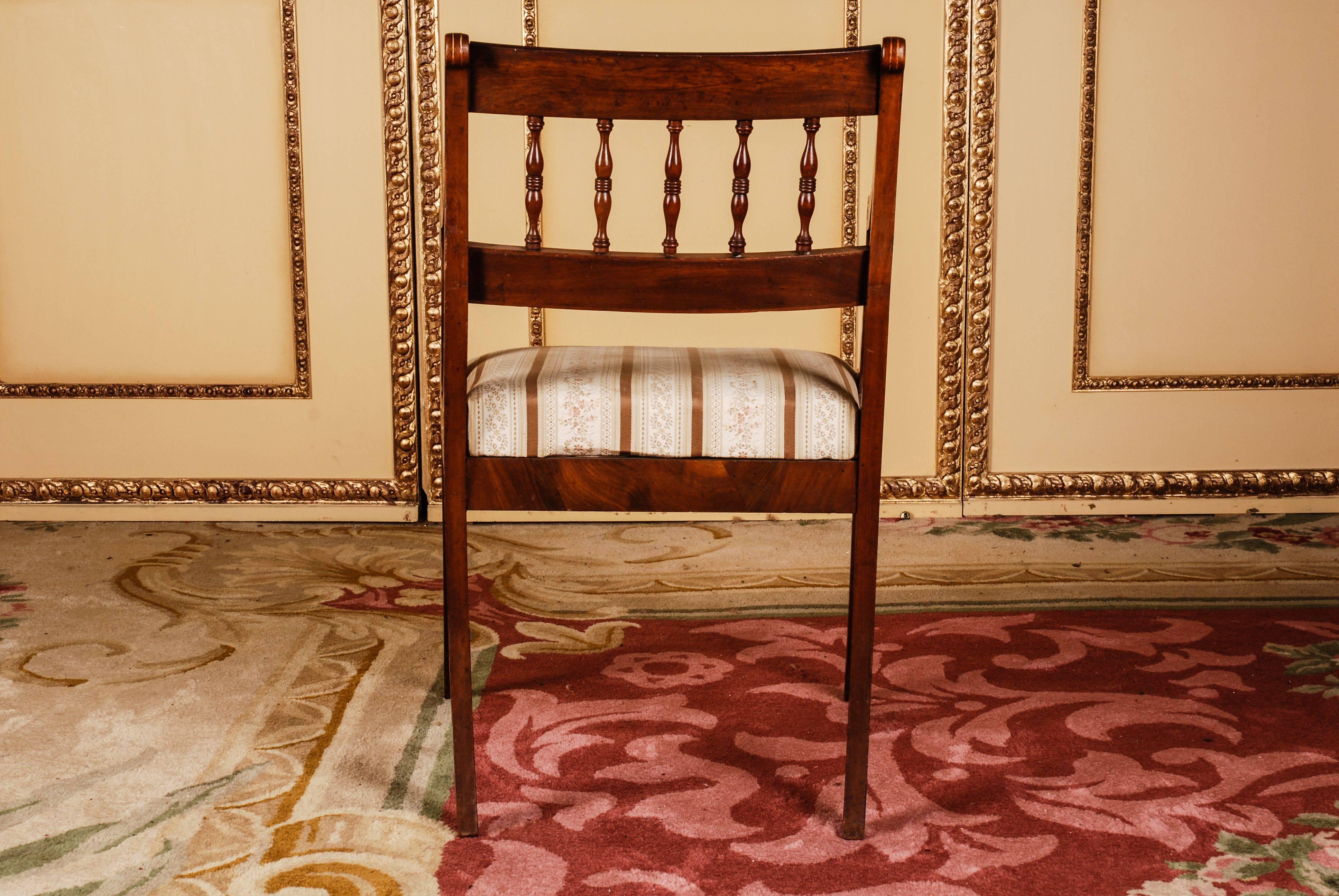 19th Century Pair of Biedermeier Style Mahogany Armchair Chair 1