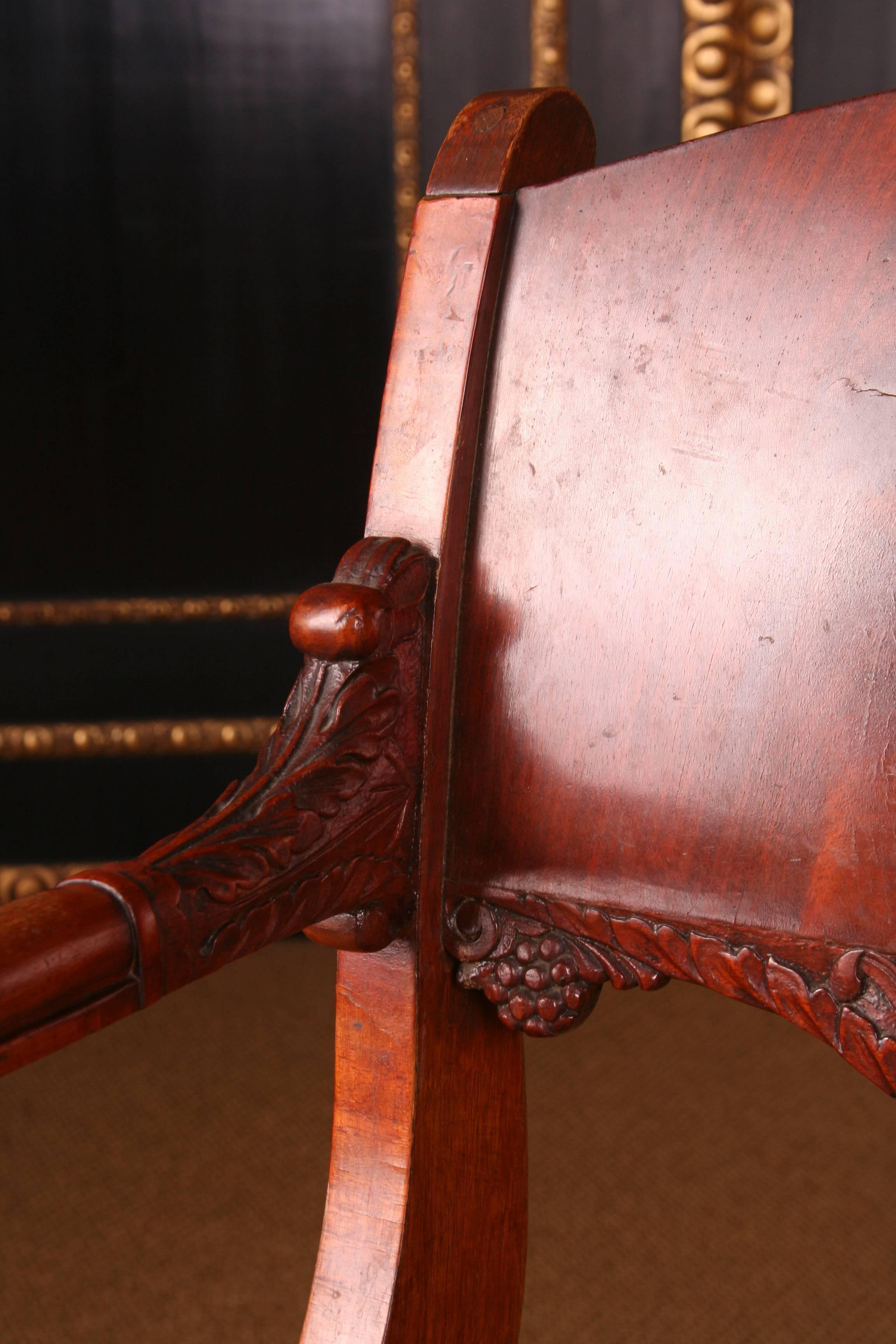 Mahogany 19th Century Empire Style a Russian Armchair