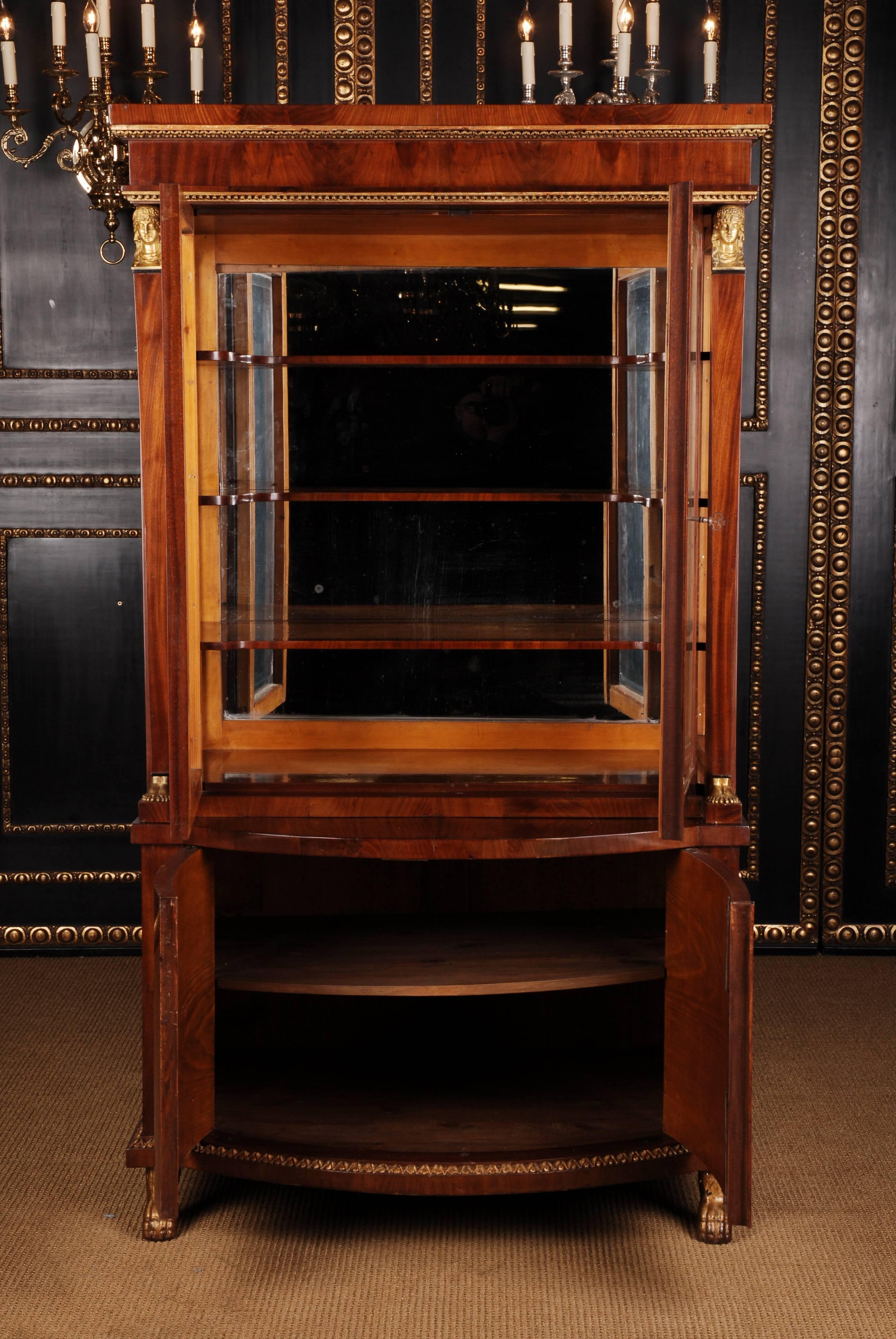 19th Century Empire Style French Mahogany Vitrine For Sale 5