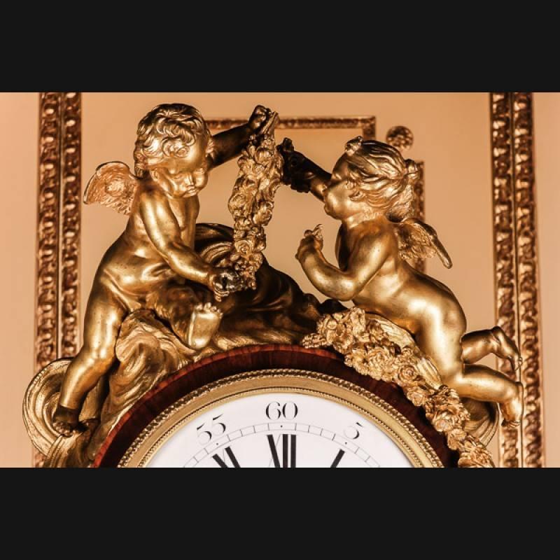 Gilt 19th Century Napoleon III Pendulum Clock Regulateur De Parquet