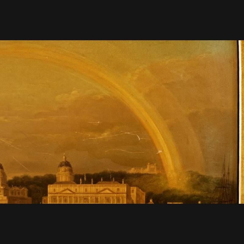 19th Century Romantic Painting with City View 2