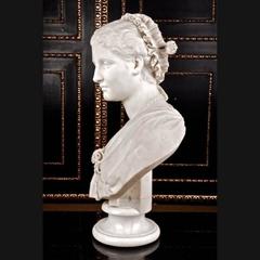 19th Century Neoclassical Style Marble Bust of Young Lady by Eduard Mueller
