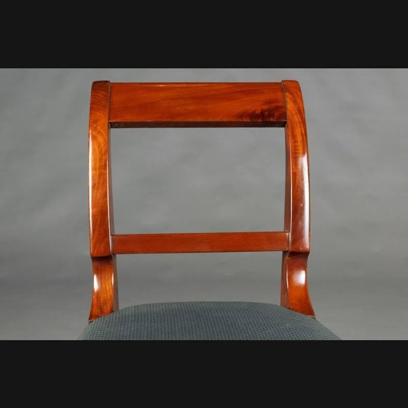 Wood 19th Century Biedermeier Style Mahogany Chair