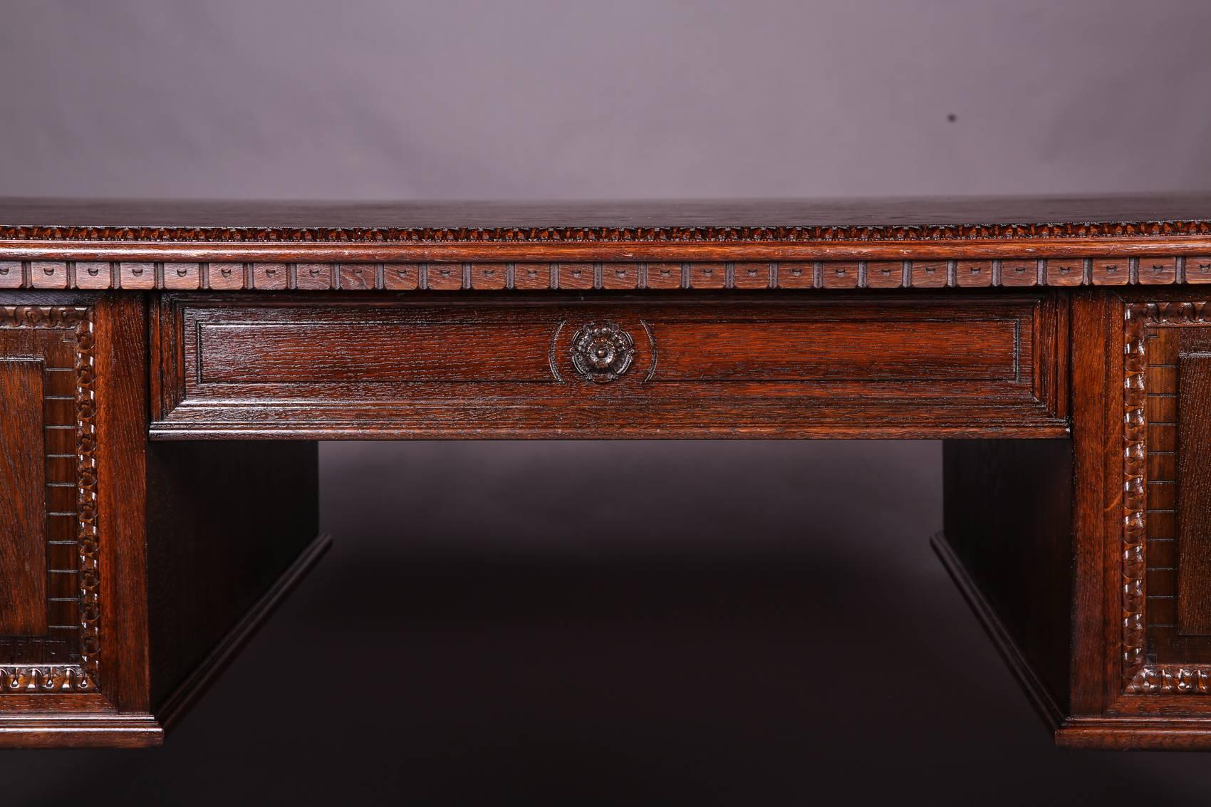 19th Century Historicism Oak Writing Desk 2