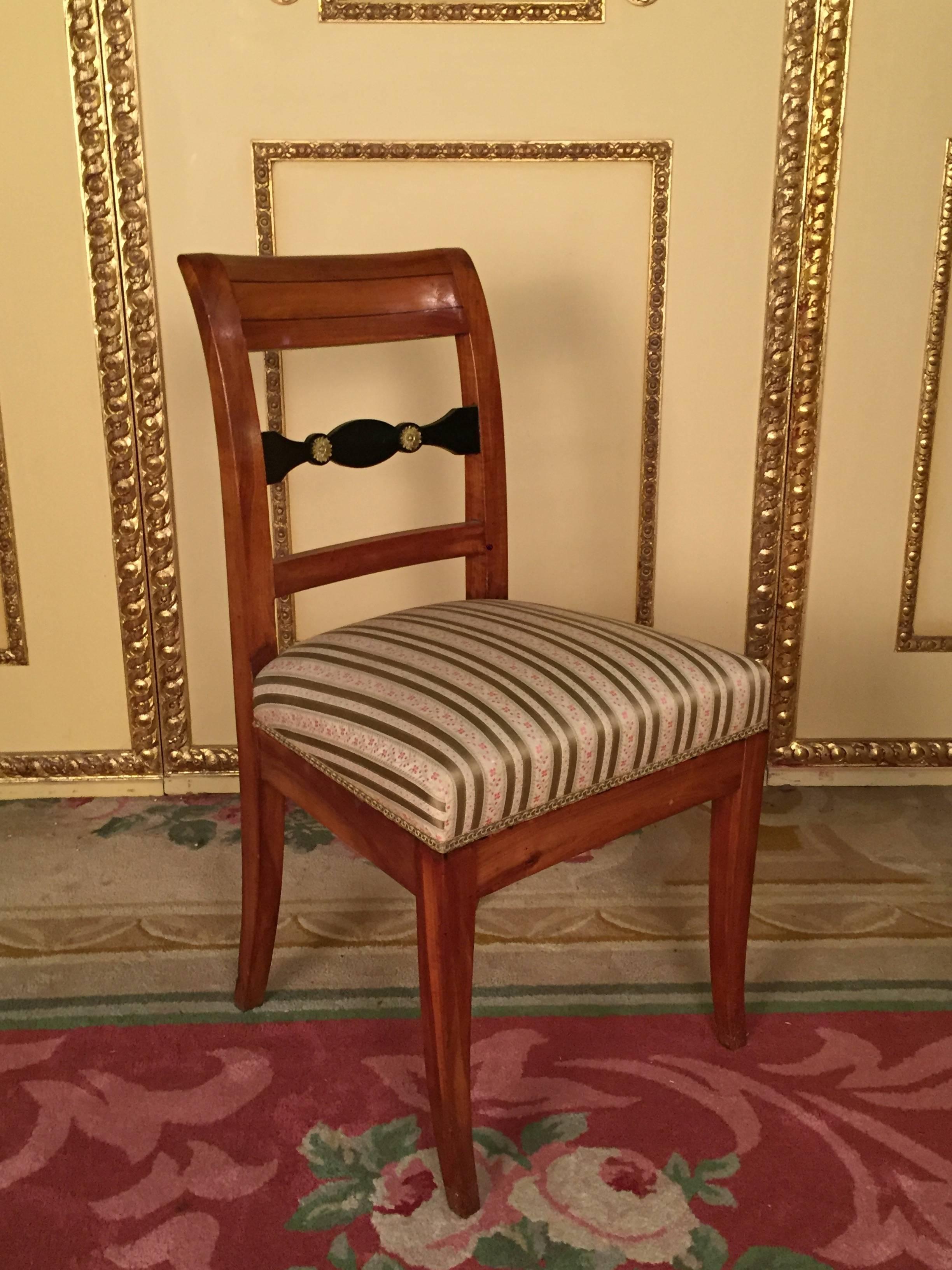 German 19th Century Set of Biedermeier Chairs Cherrywood 1830