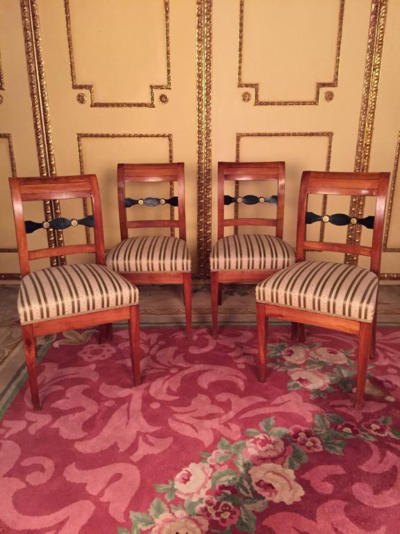 19th Century Set of Biedermeier Chairs Cherrywood 1830 For Sale at 1stDibs