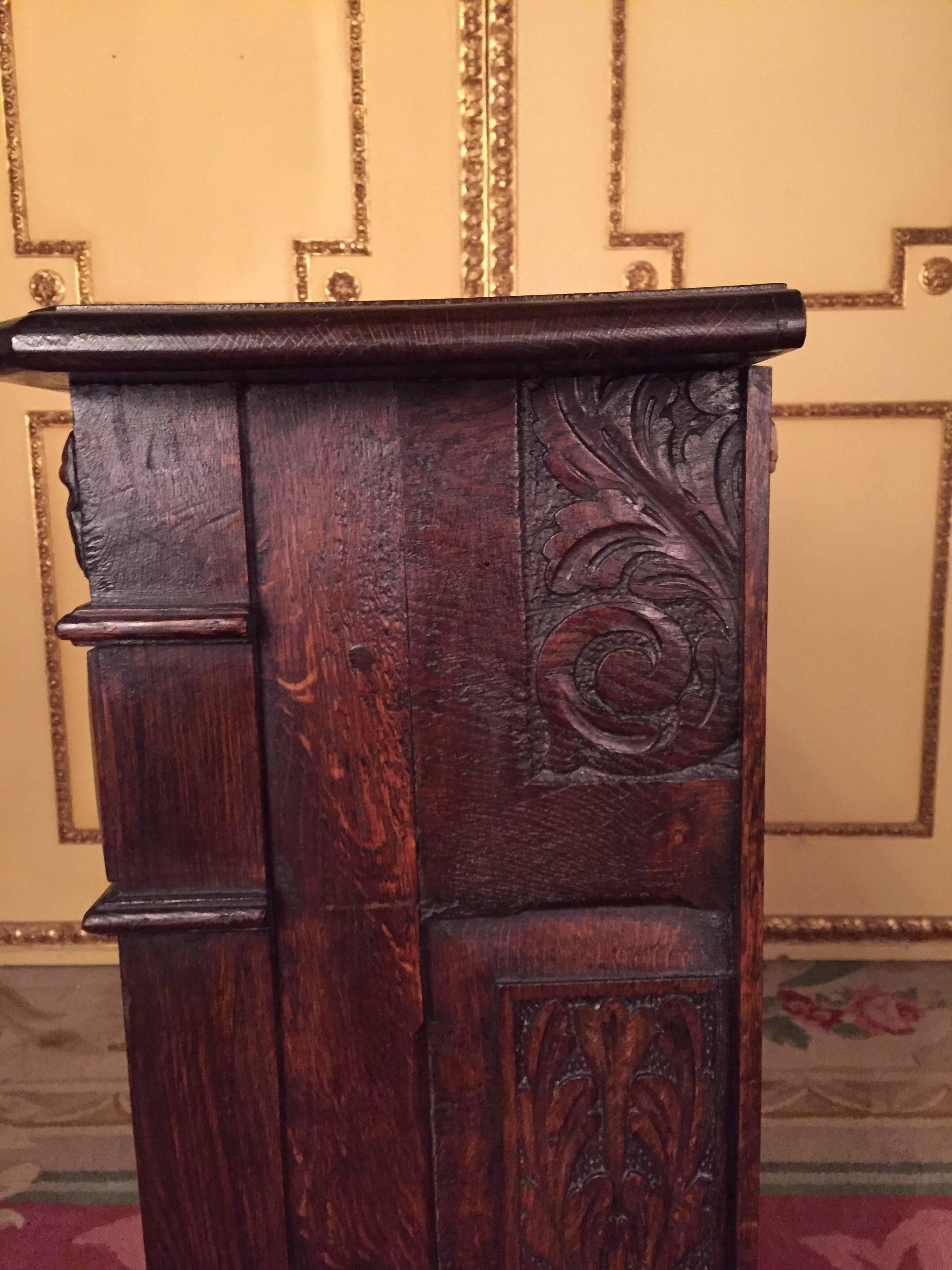 19th Century Neo Renaissance Cabinet Sideboard Solid Oak 1870s For Sale 4