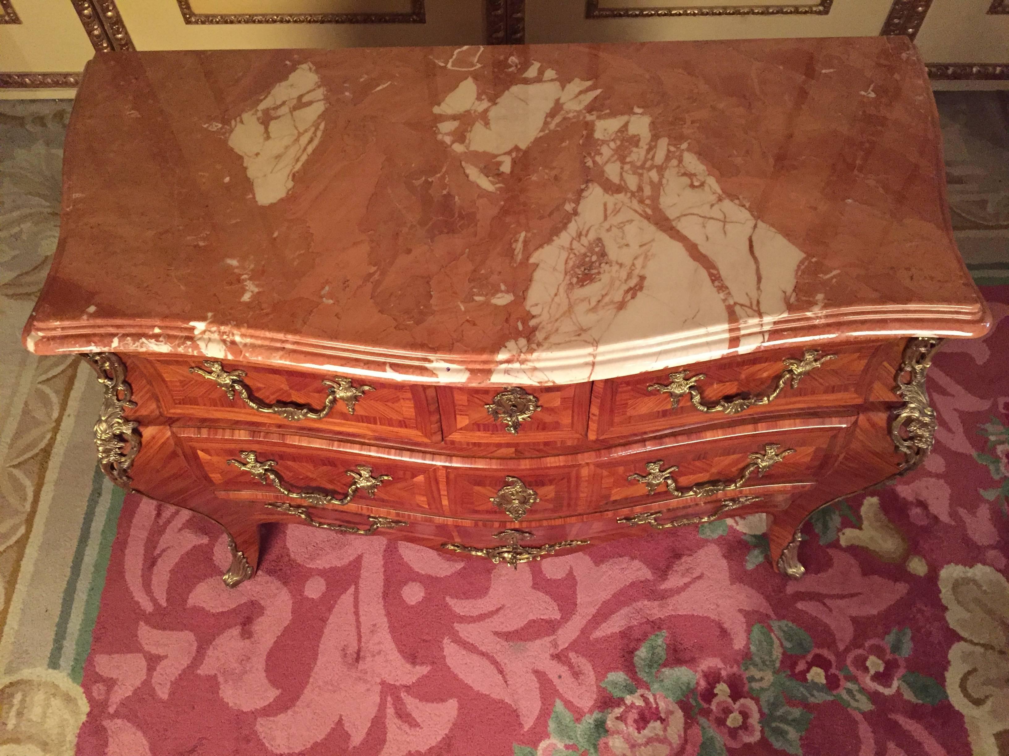 20th Century Italian Baroque Style Commode Rosewood 3