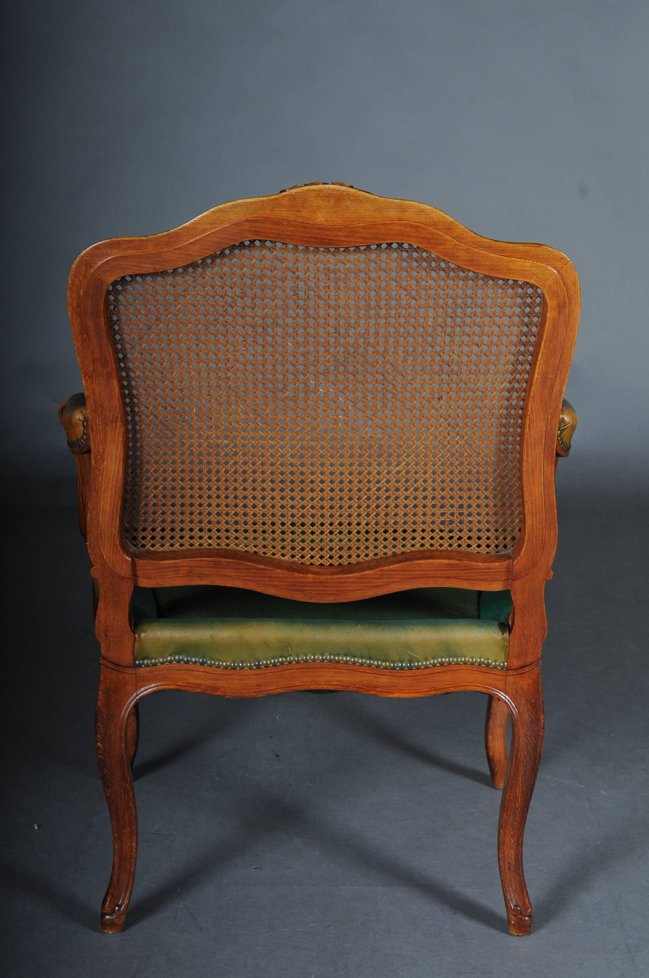 Walnut 19th Century Pair of Louis Quinze XIV Armchairs For Sale