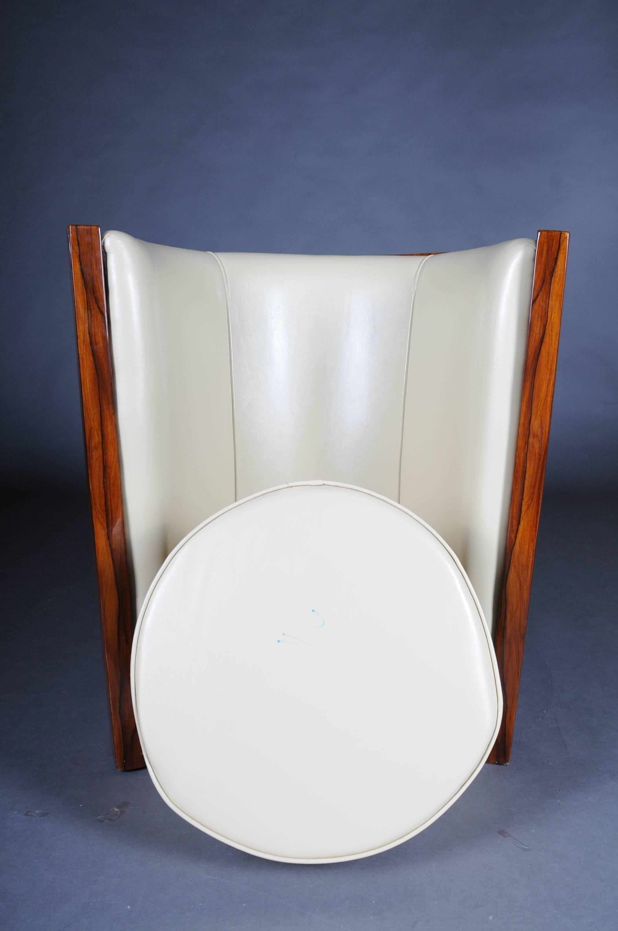 French 20th Century Art Deco Lounge Chair Jacaranda Veneer For Sale