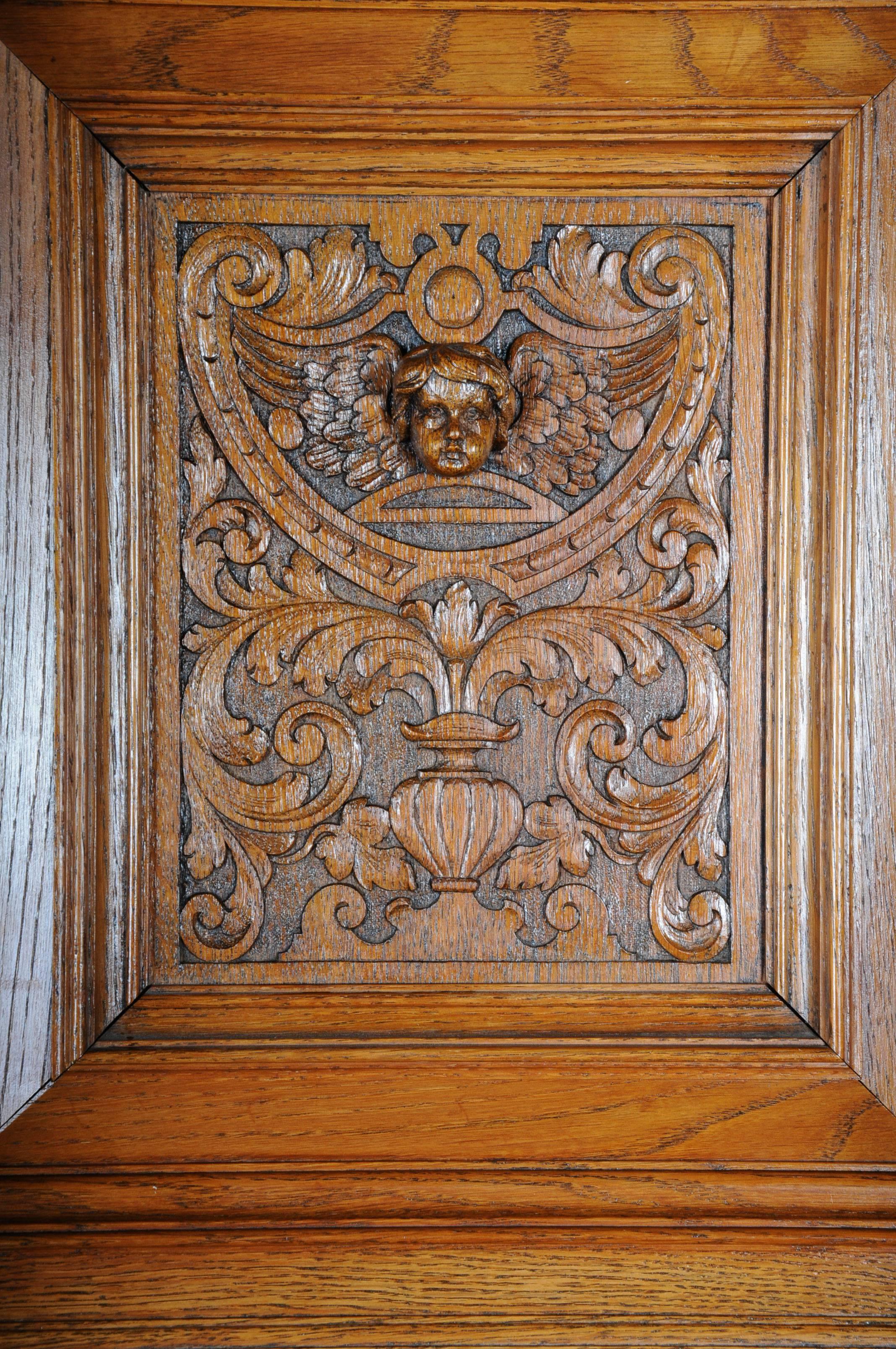 19th Century Neo Renaissance Cabinet Buffet, Solid Oak For Sale 1
