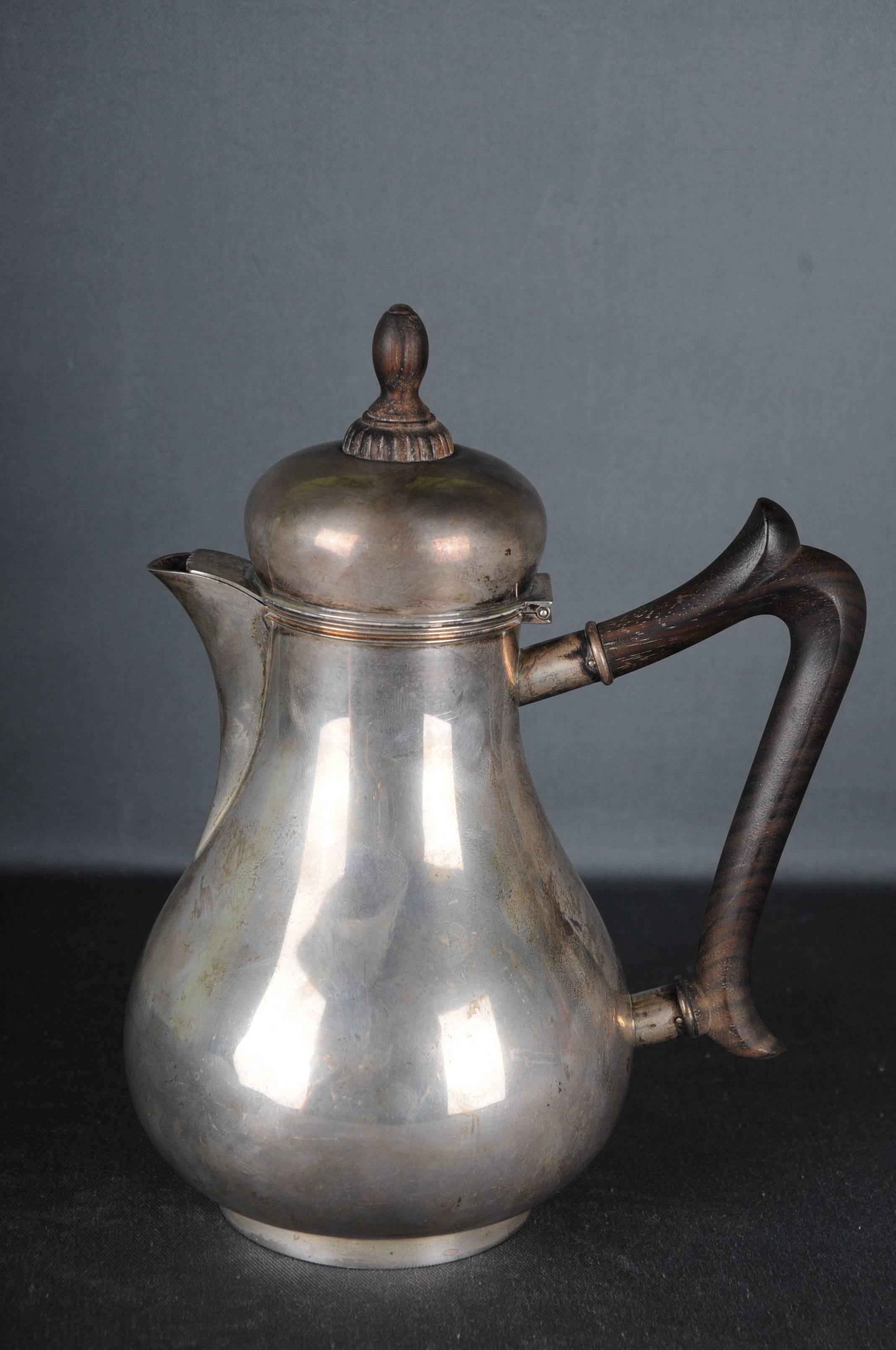 Antigua cafetera inglesa de plata con montura de madera Inglés en venta