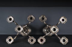 2 High-Quality Silver Candlesticks 5-armed 830 Germany