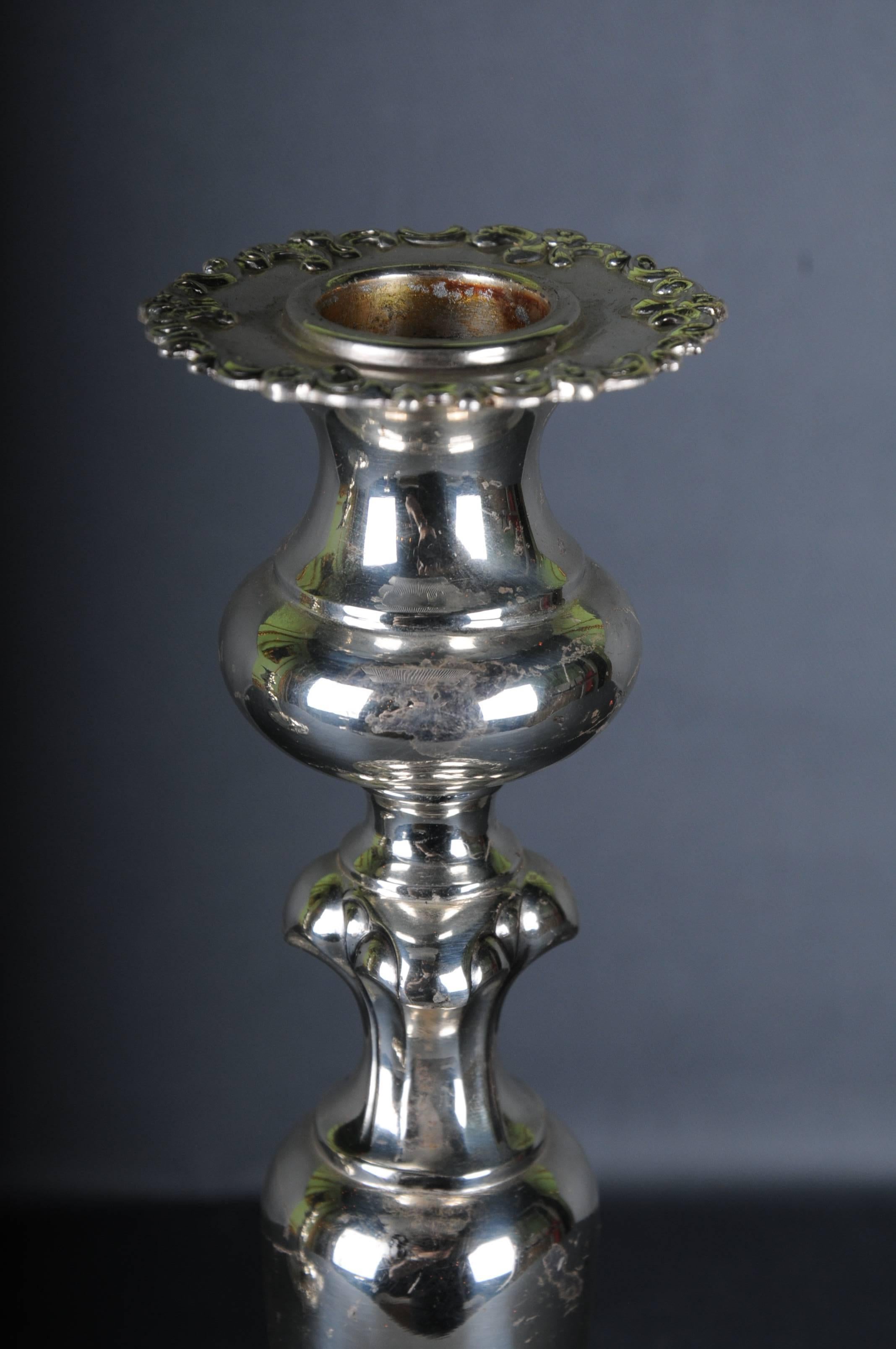 19th Century 2 classic Silver Candlestick 925 Sterling Germany original Alt-Heidelberg  For Sale