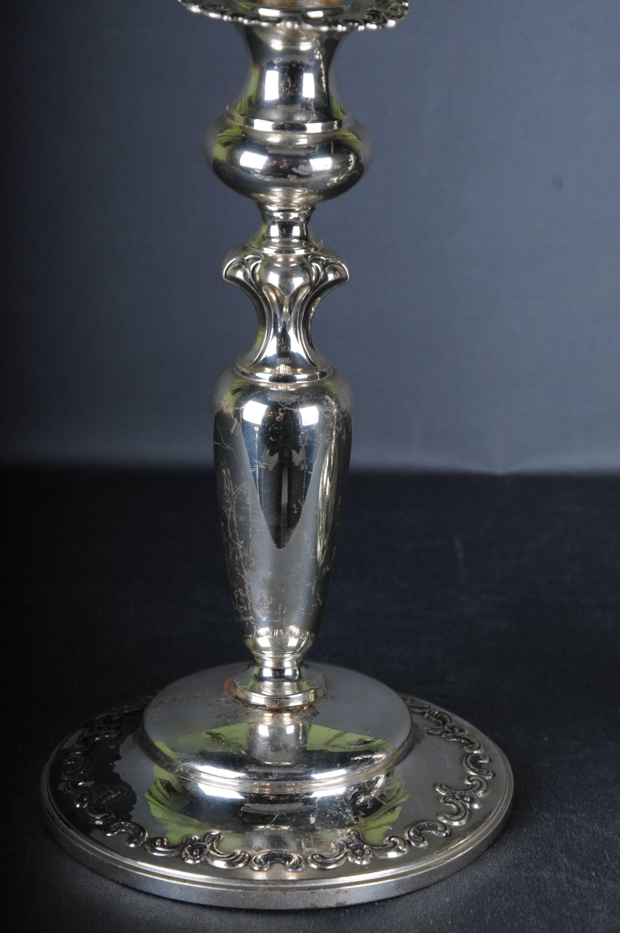 2 classic Silver Candlestick 925 Sterling Germany 

original Alt-Heidelberg 

Half moon and crown

The candlestick is weighted
Weight: 1146 g 

The condition can be seen in the pictures.