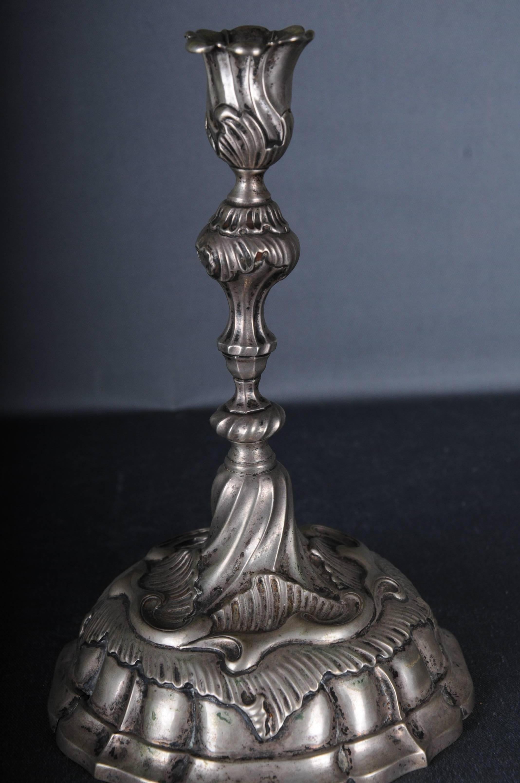 High-Quality Antique Candlestick 13 lot Silver Germany Baroque 1745  In Good Condition For Sale In Berlin, DE