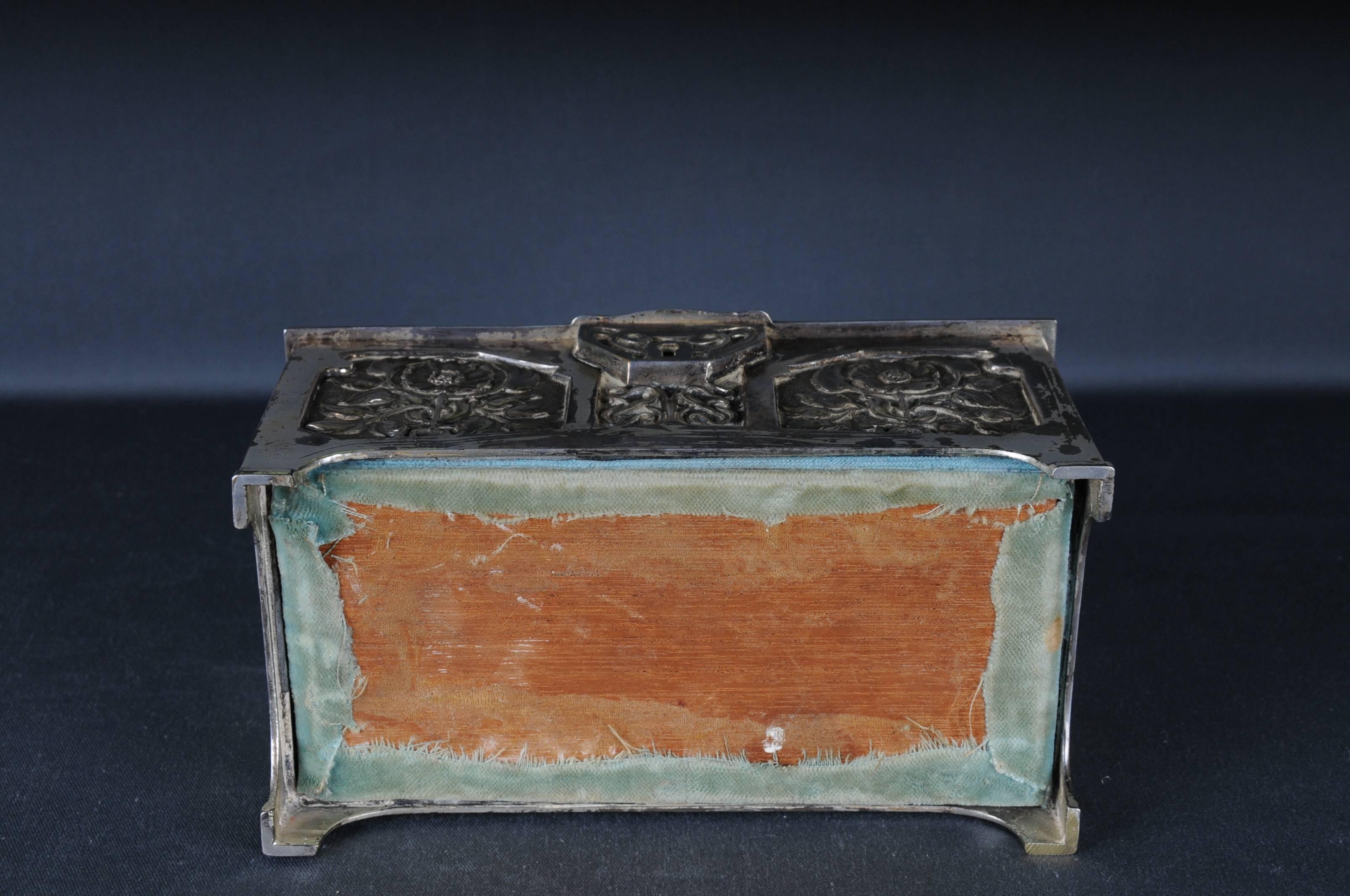 WMF Box Jewelry Chest Antique Art Nouveau Silvered Germany For Sale 4