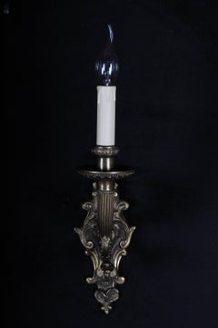Old Bronze / Brass Wall Lamp 2nd Period Empire, circa 1900