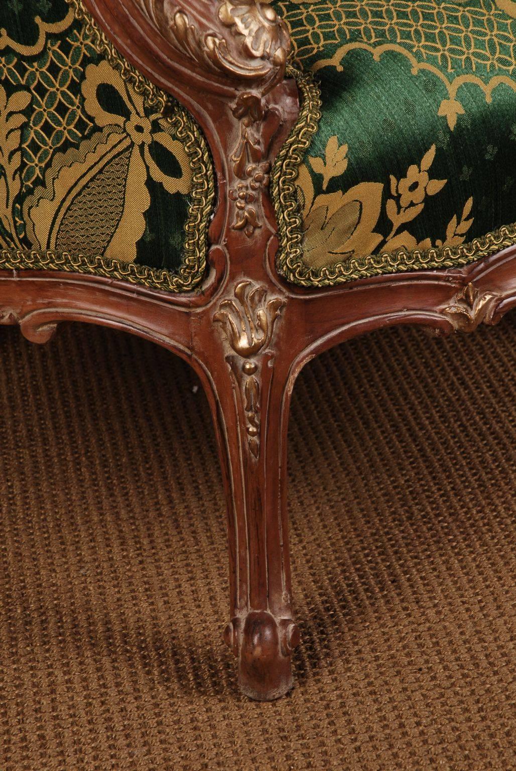 20th Century Louis Quinze Style French Curly-Leg Bergère In Good Condition In Berlin, DE