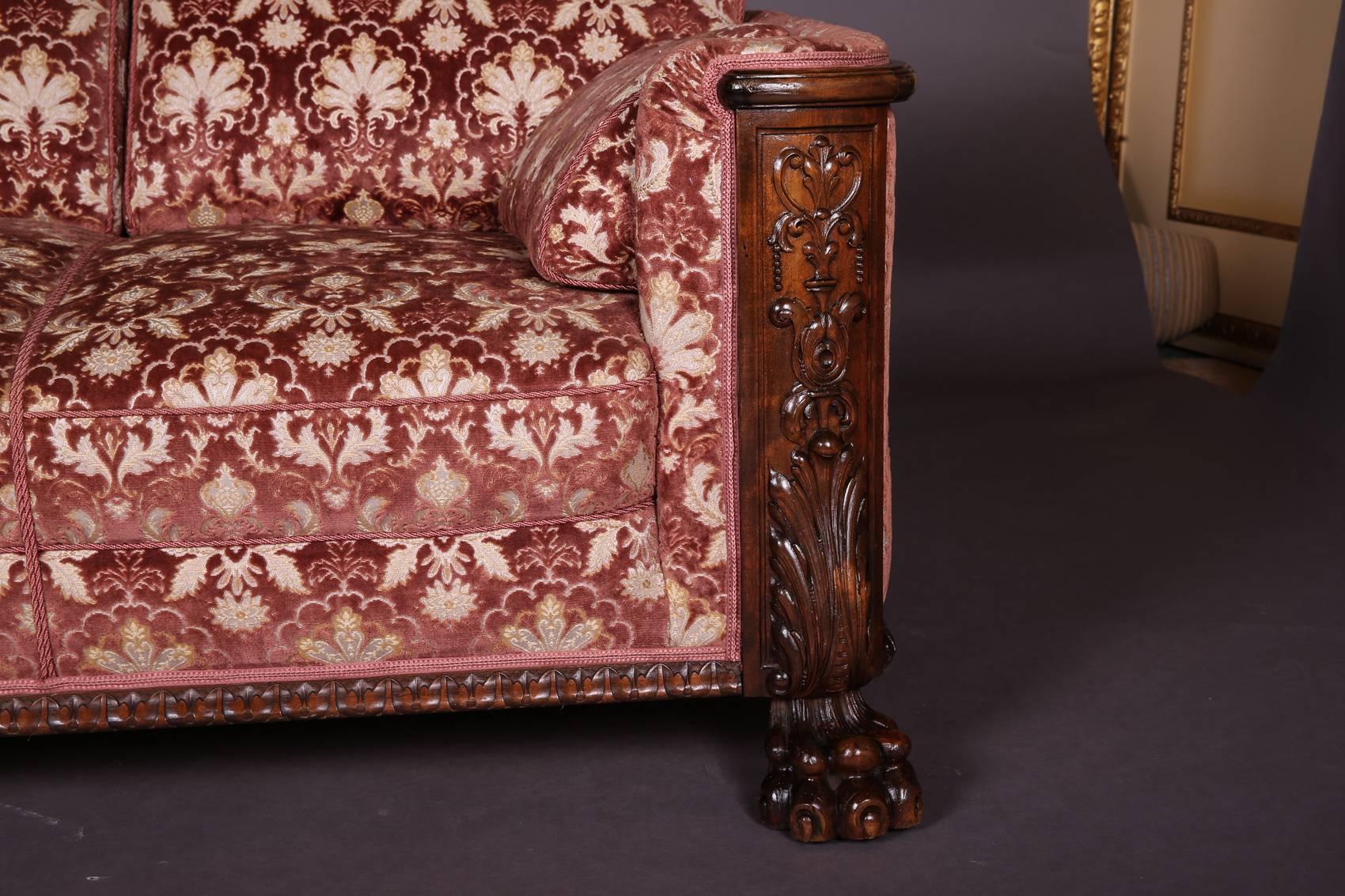 Baroque Revival 19th Century Historicism Oak Couch Sofa