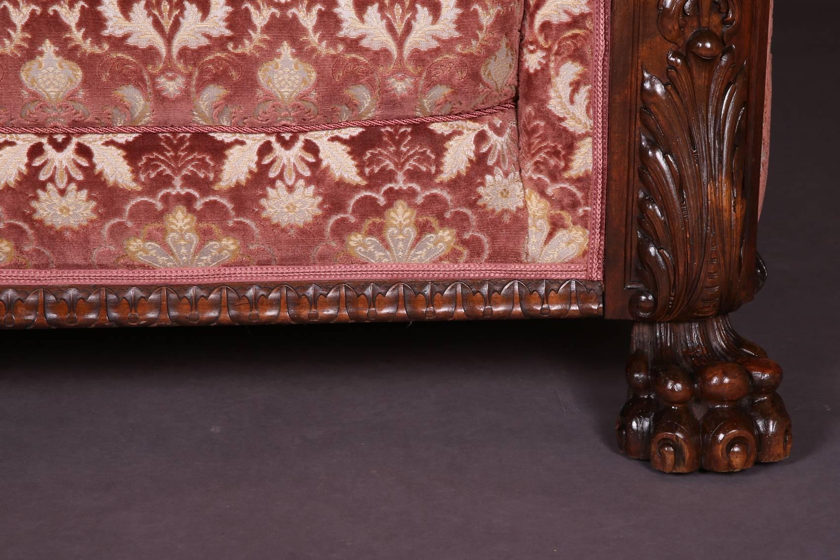 German 19th Century Historicism Oak Couch Sofa