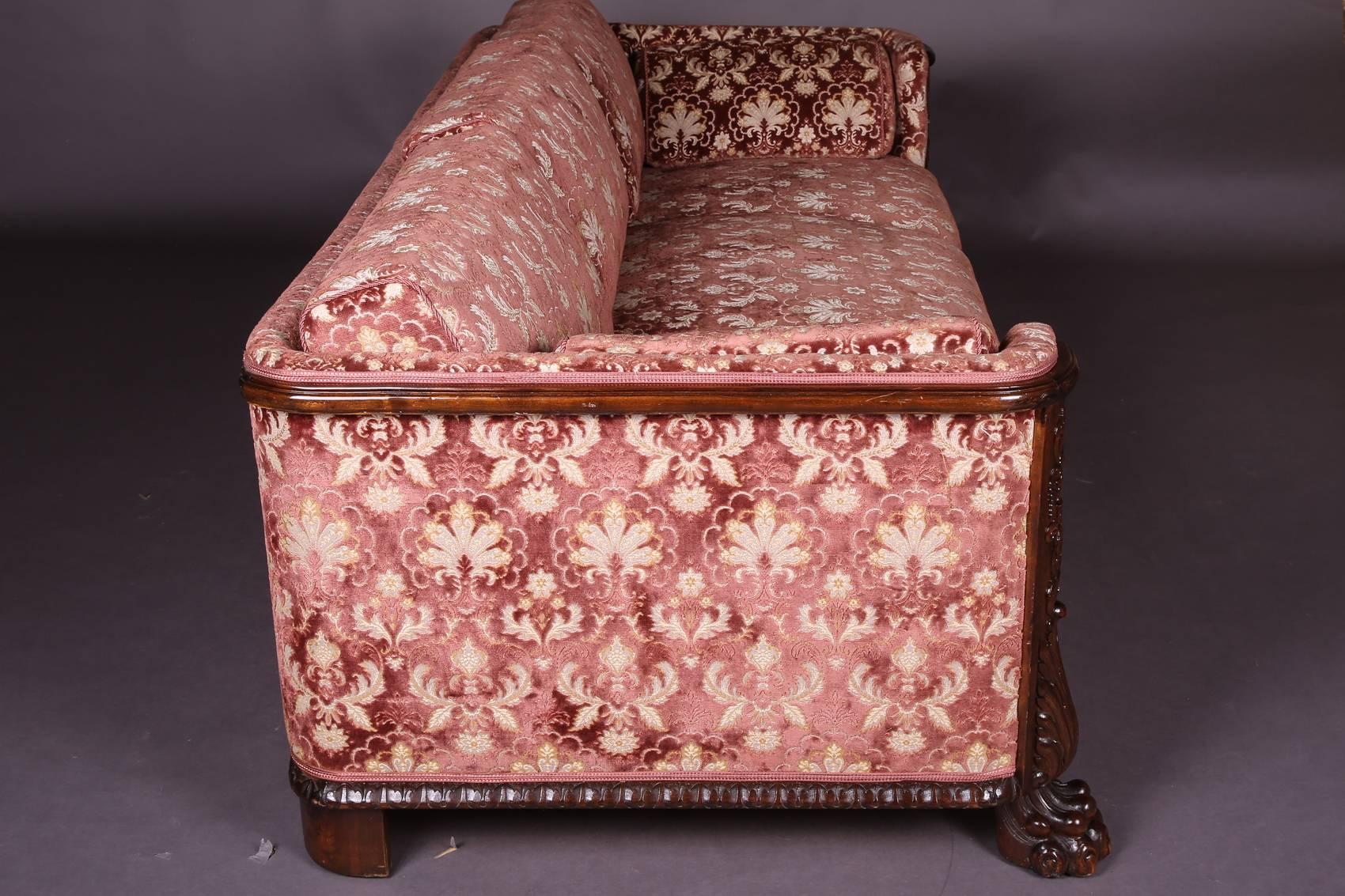 19th Century Historicism Oak Couch Sofa 1