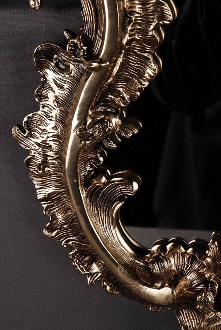 Engraved 20th Century Rococo Style Rocaille-Formed Wall Mirror