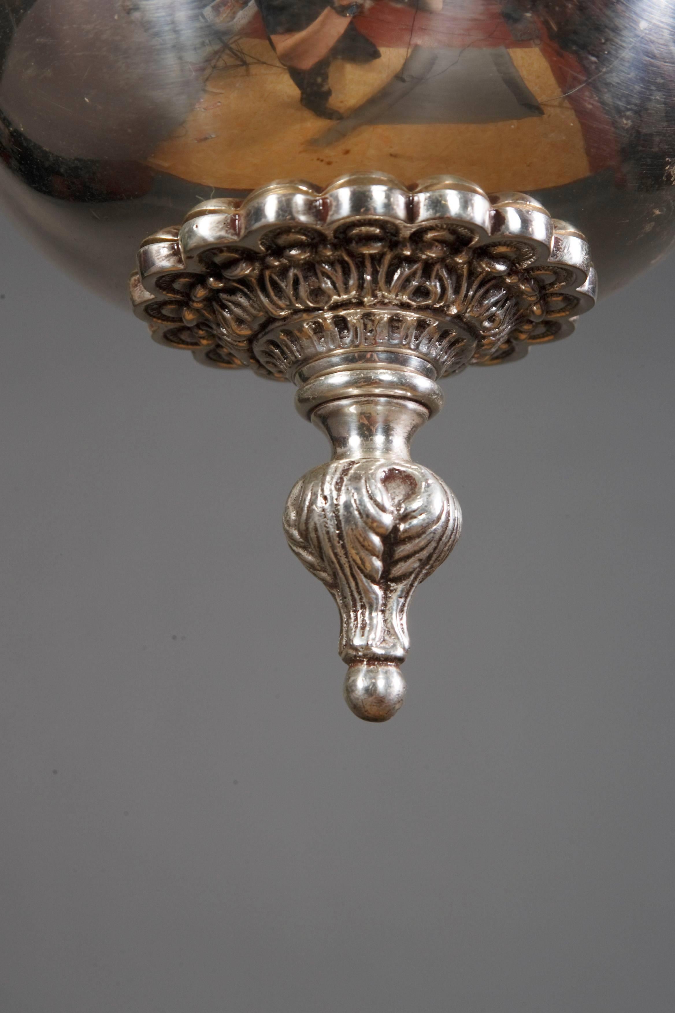20th Century, Empire Style Silvered Ceiling Candelabra In Good Condition For Sale In Berlin, DE