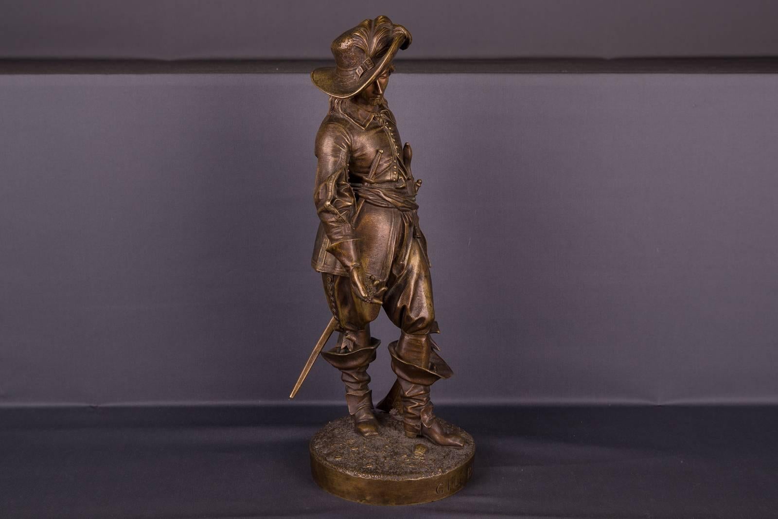 19th Century, Bronze Sculpture Gil Blas Signed by Leveque In Good Condition For Sale In Berlin, DE