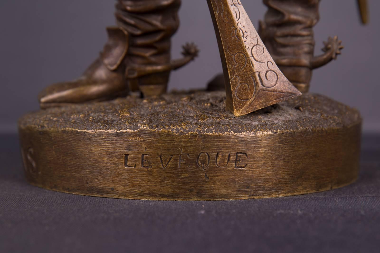 19th Century, Bronze Sculpture Gil Blas Signed by Leveque For Sale 4