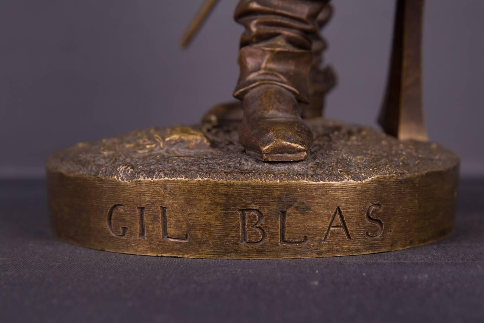 19th Century, Bronze Sculpture Gil Blas Signed by Leveque 5