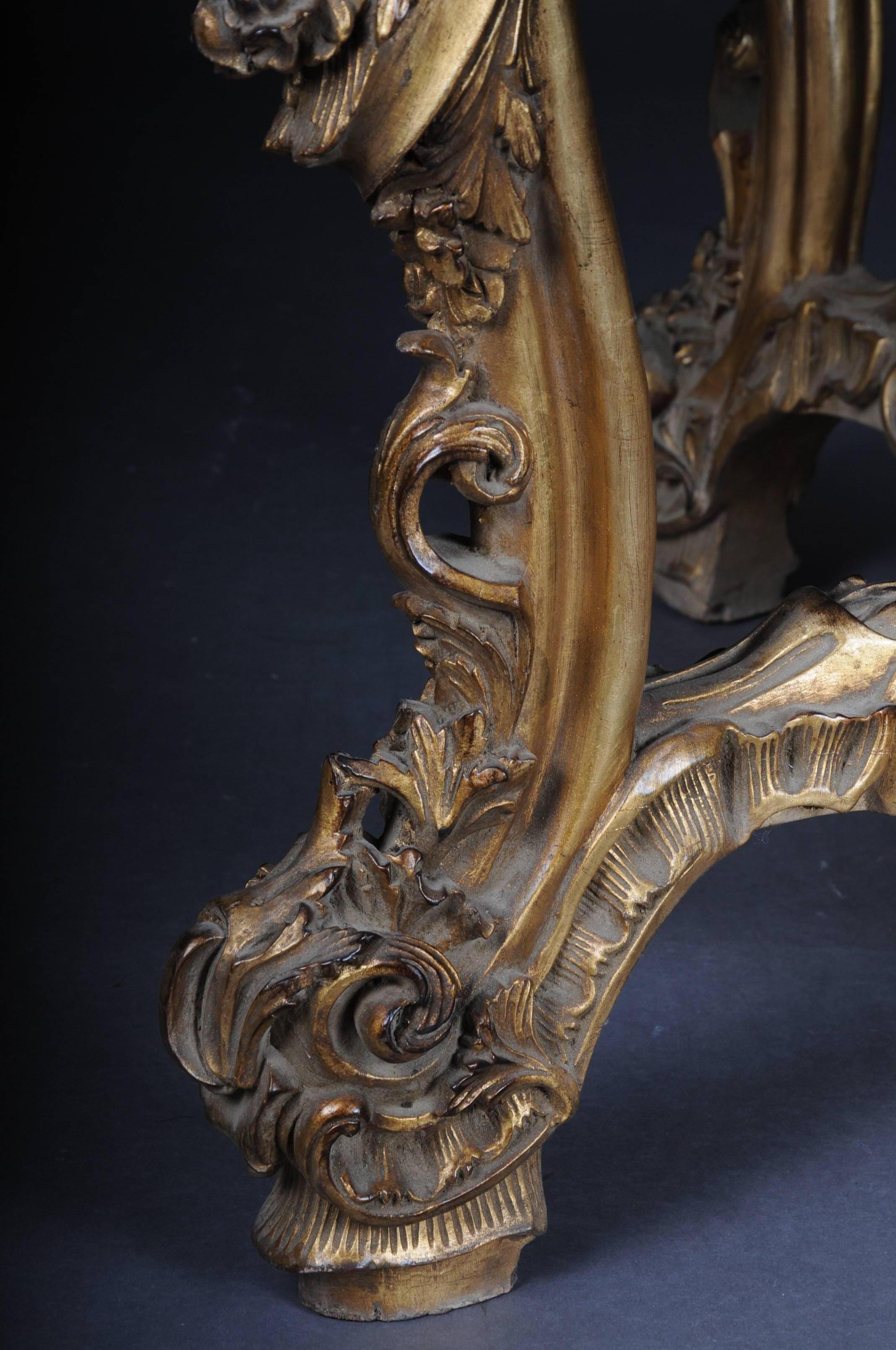 Marble Impressive Solid Salon Table Louis Quinze XV - gold