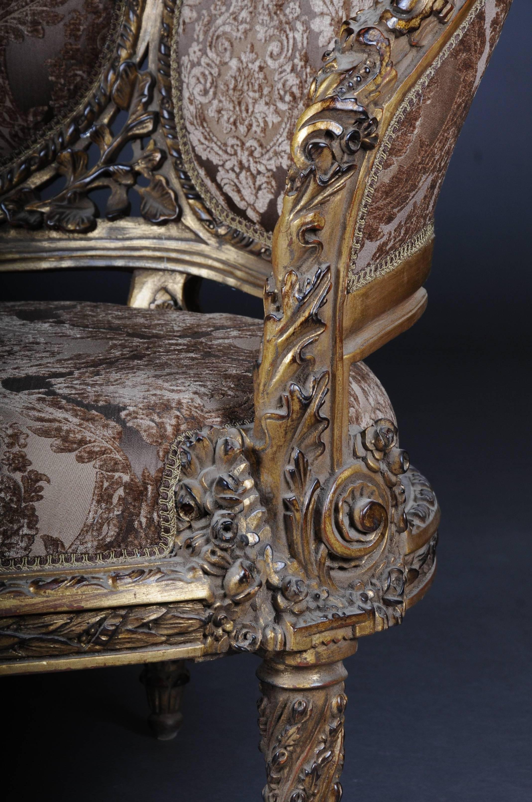 Hand-Carved Magnificent French Sofa in the Louis XVI Seize