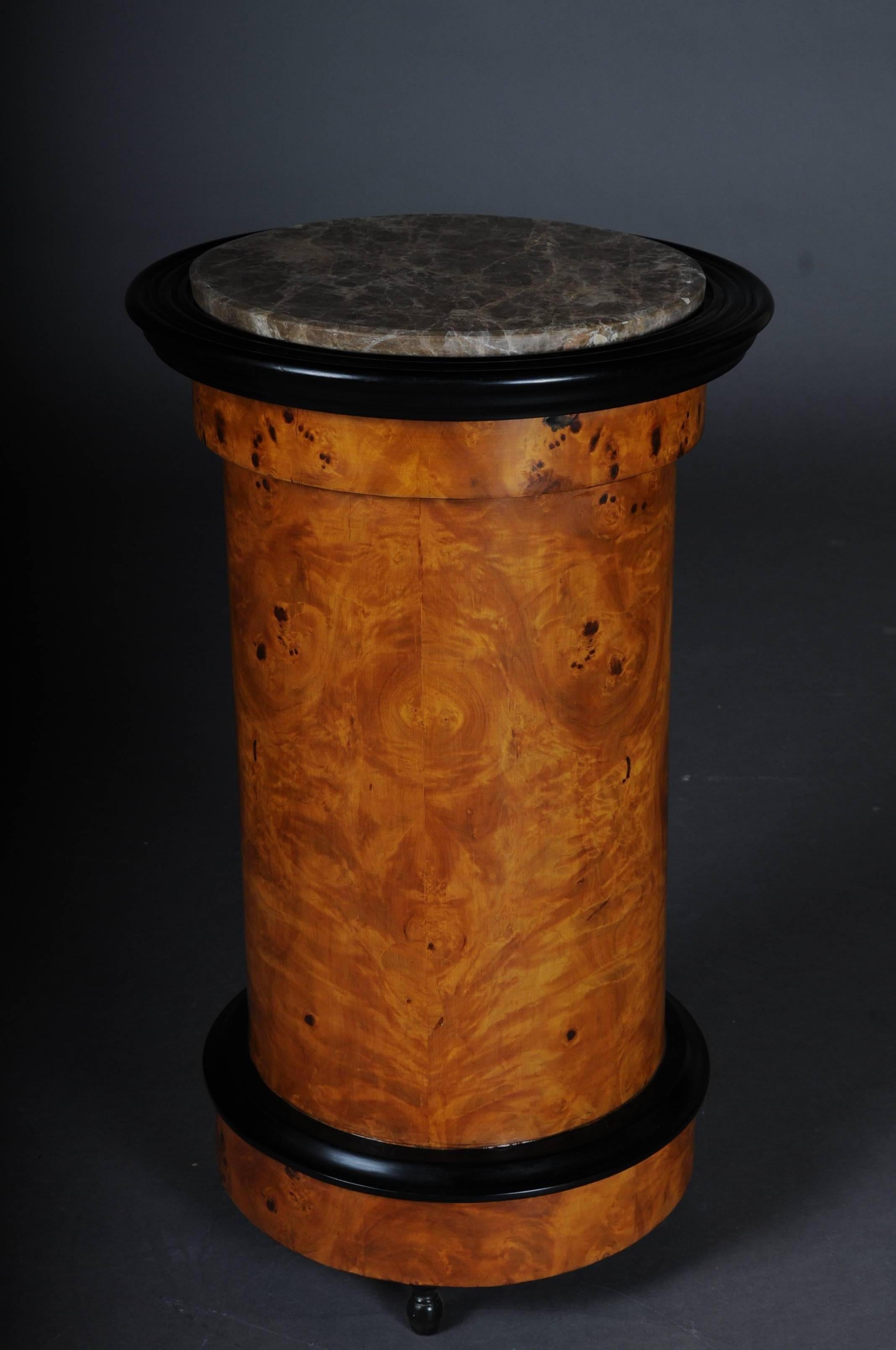 Tonneau, Bar Cabinet, Side Table in Biedermeier Maple Root For Sale 1
