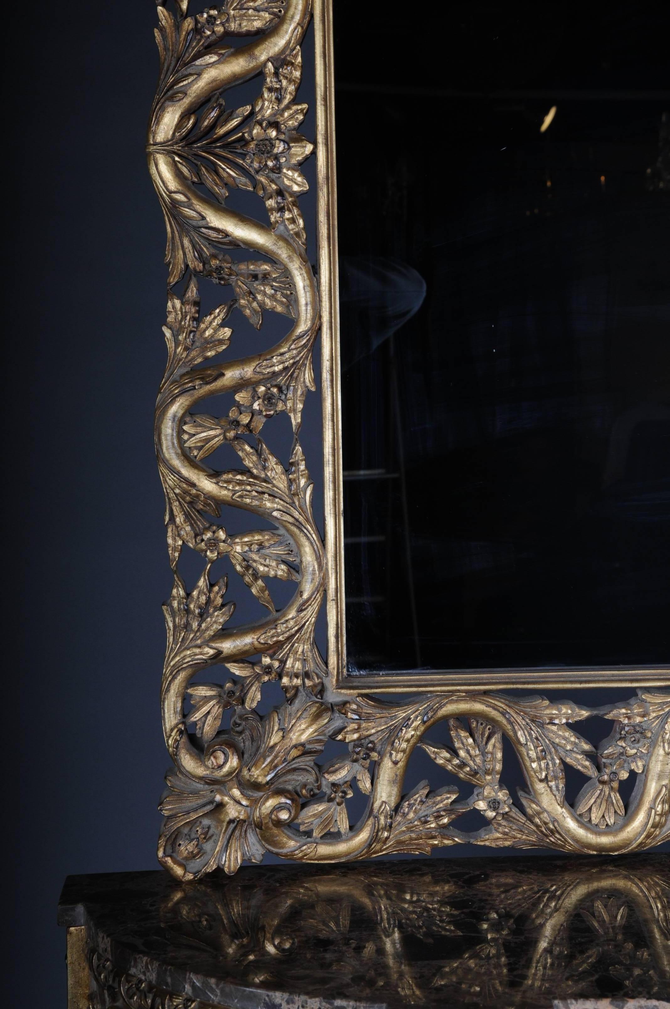 Luxurious Mirror Console, Sideboard, Table with Mirror, Louis XVI For Sale 2