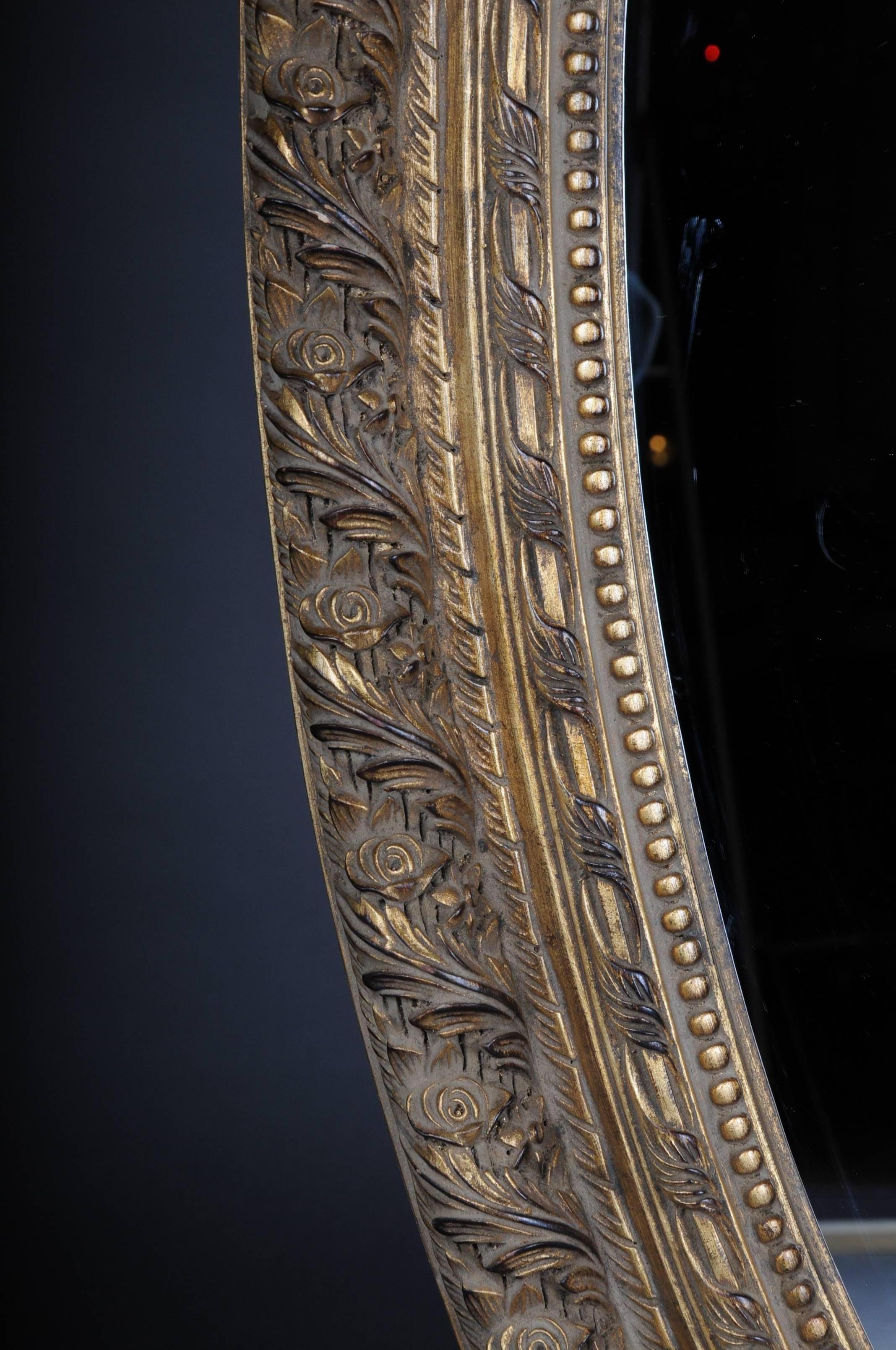 Miroir Louis XVI en forme de médaillon à pied plat Bon état - En vente à Berlin, DE