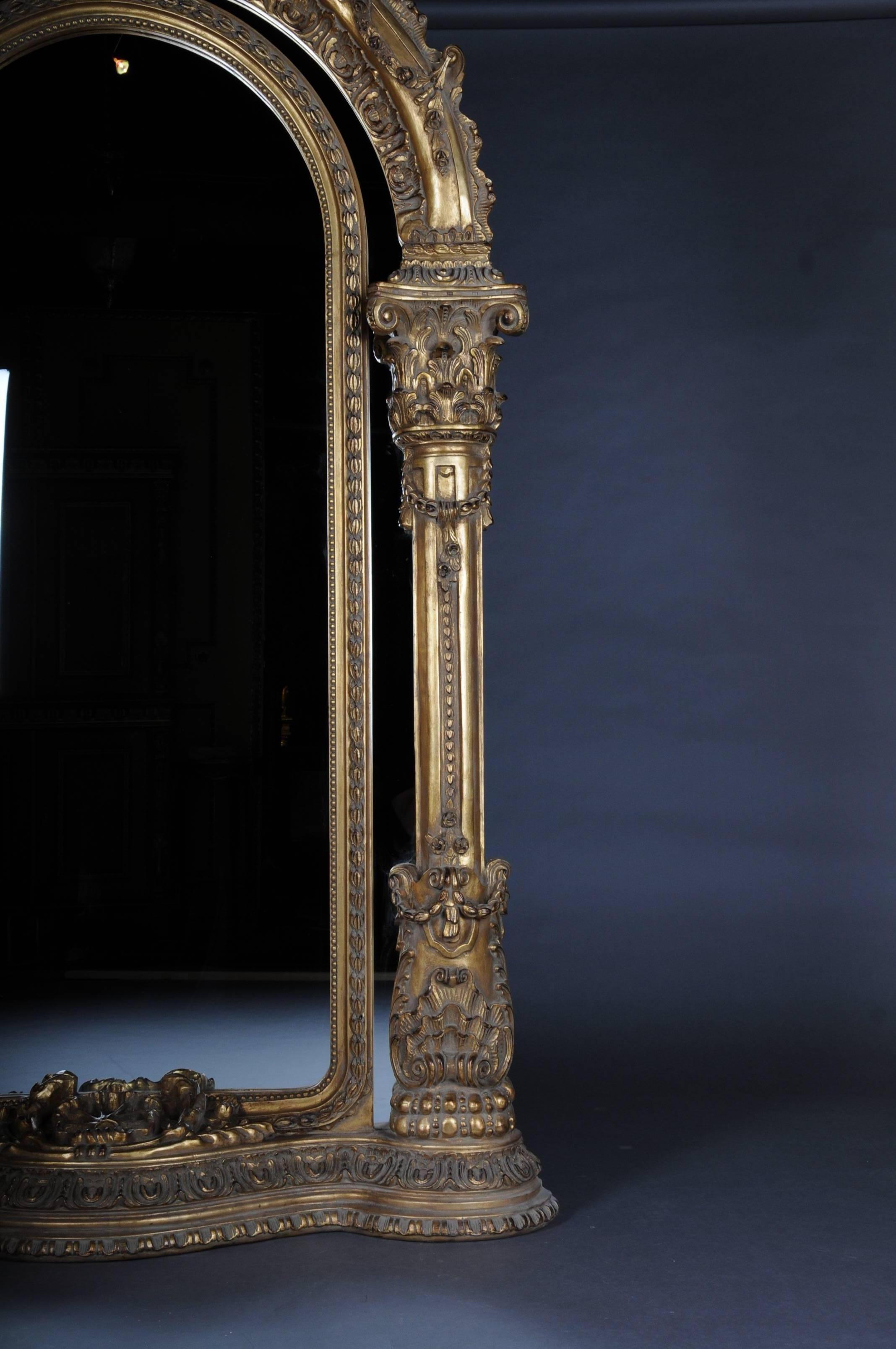 French 20th Century Gigantic Full-Length Mirror in Louis XVI, Solid beechwood For Sale