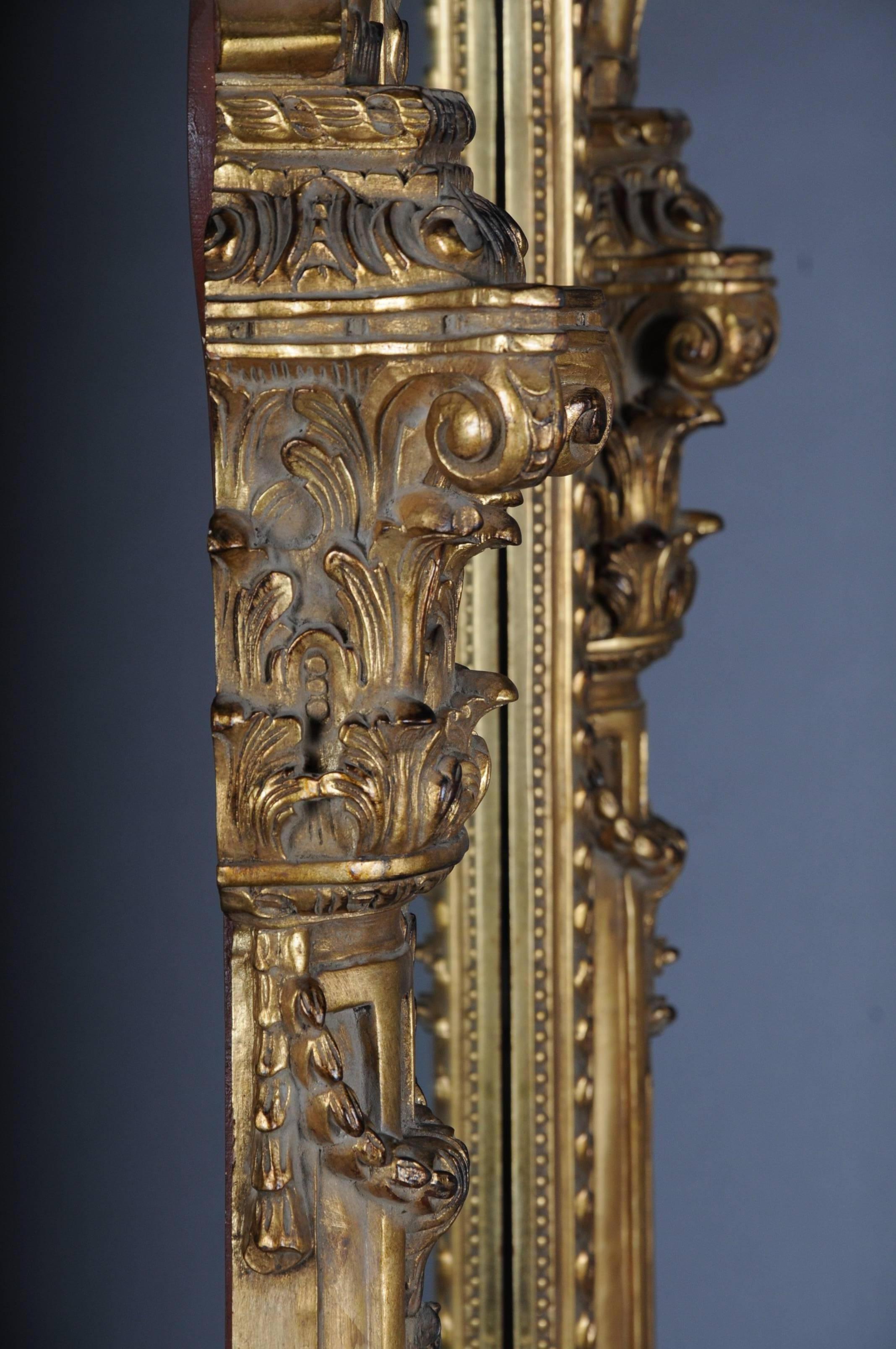 Hêtre 20ème siècle Miroir gigantesque en bois de hêtre massif de style Louis XVI en vente