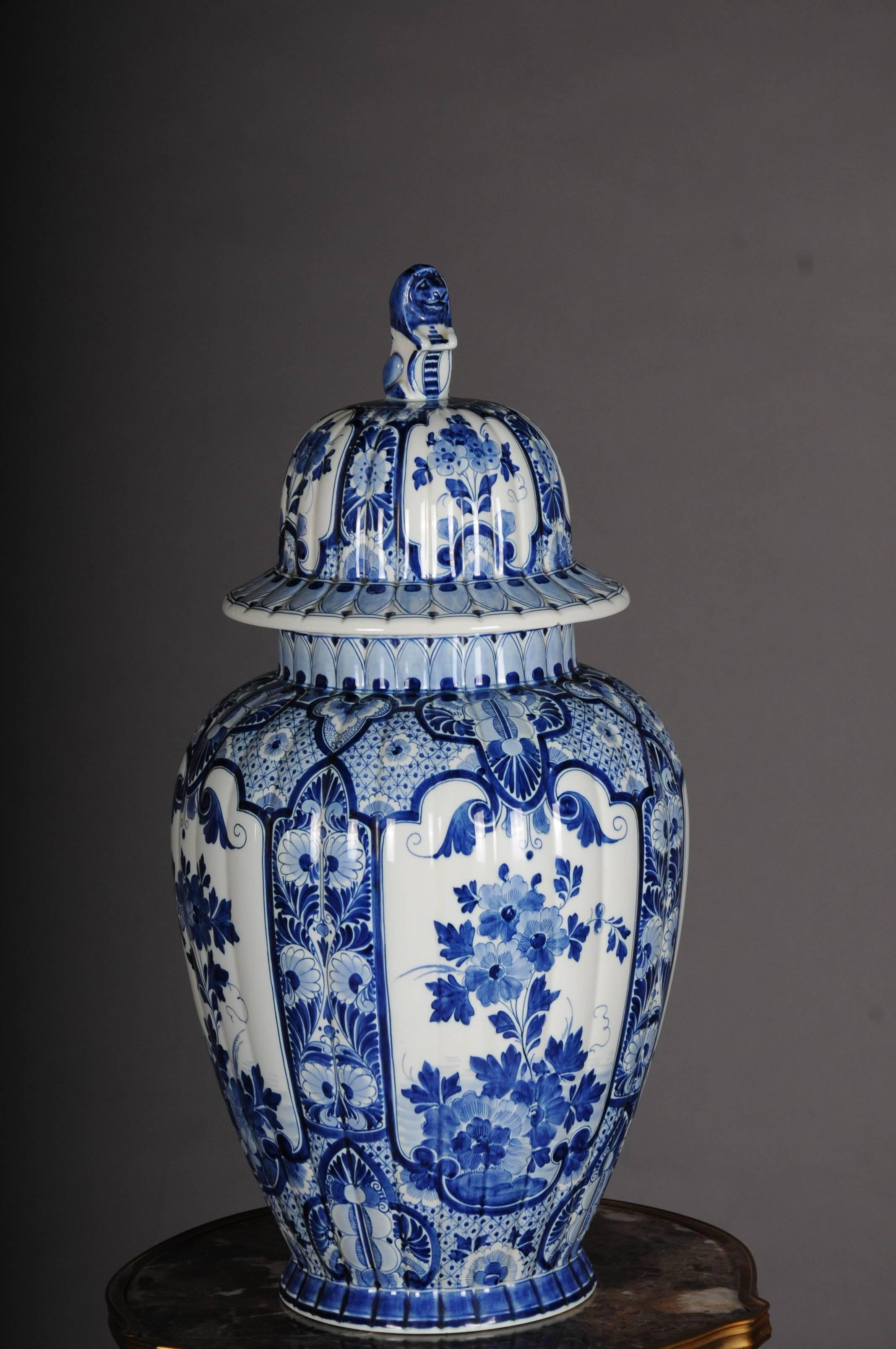 20th Century Monumental Delft Vase White / Blue Asia at 1stDibs
