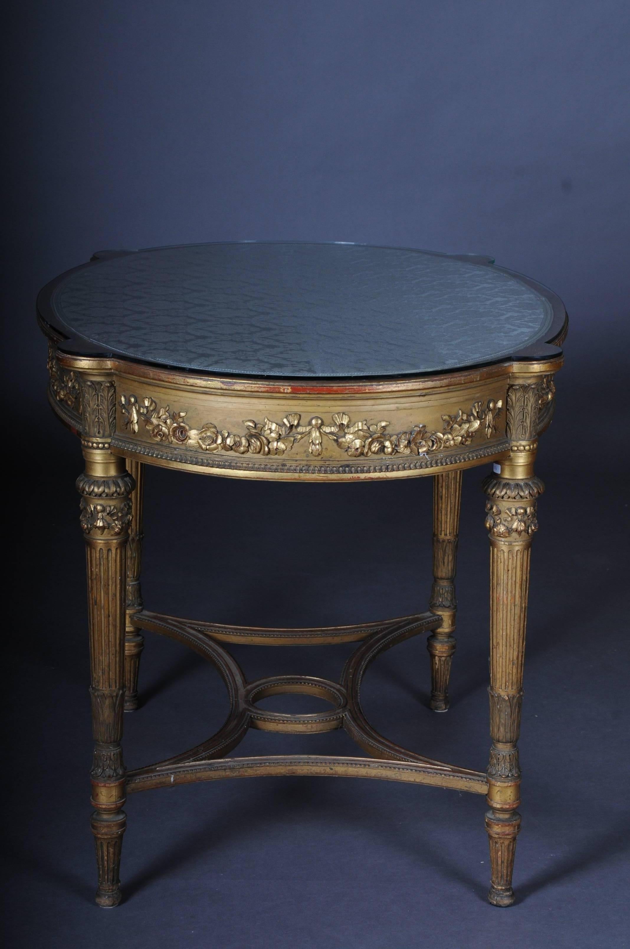 Wood 19th Century French Salon Table Napoleon III, Gilt
