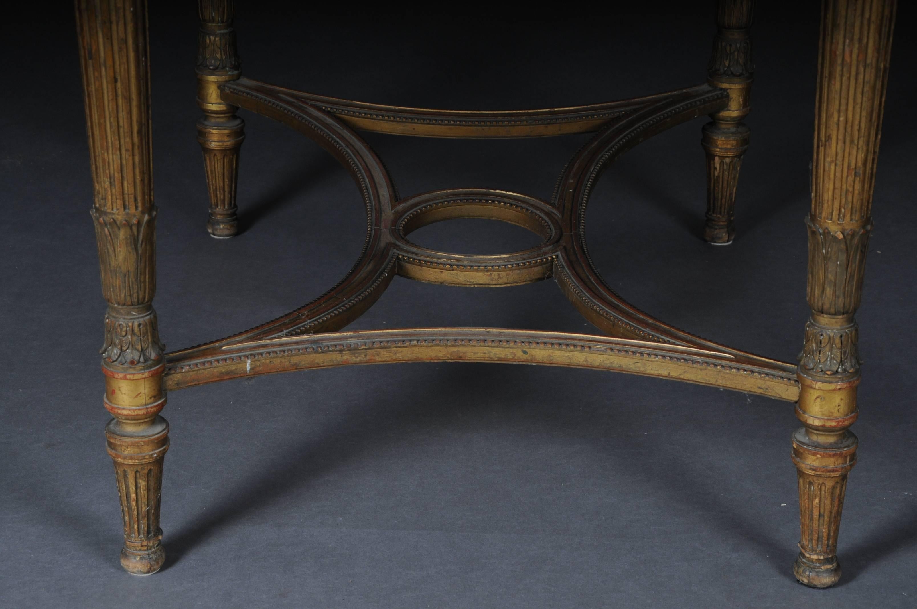 19th Century French Salon Table Napoleon III, Gilt 5