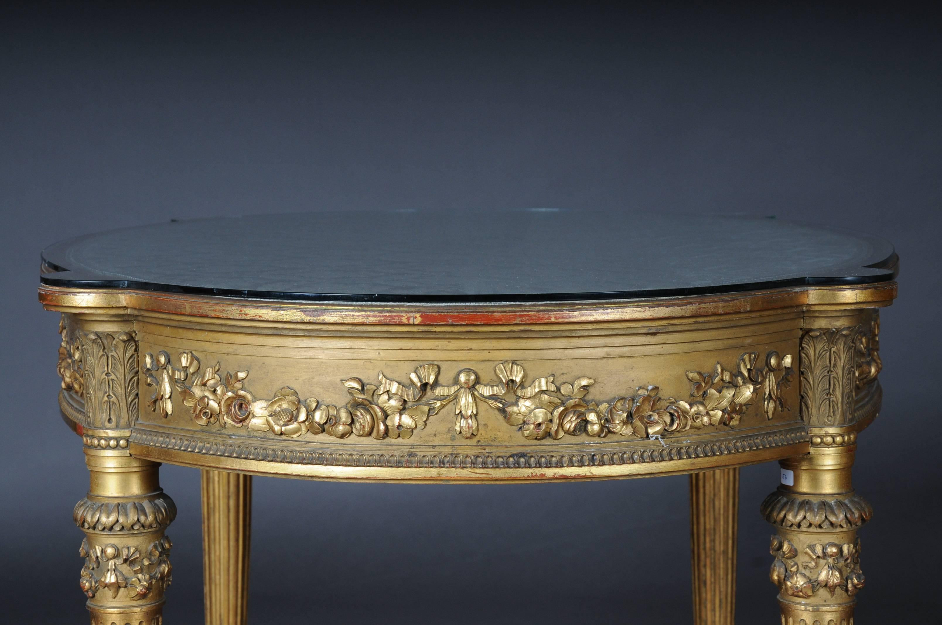 19th Century French Salon Table Napoleon III, Gilt 1